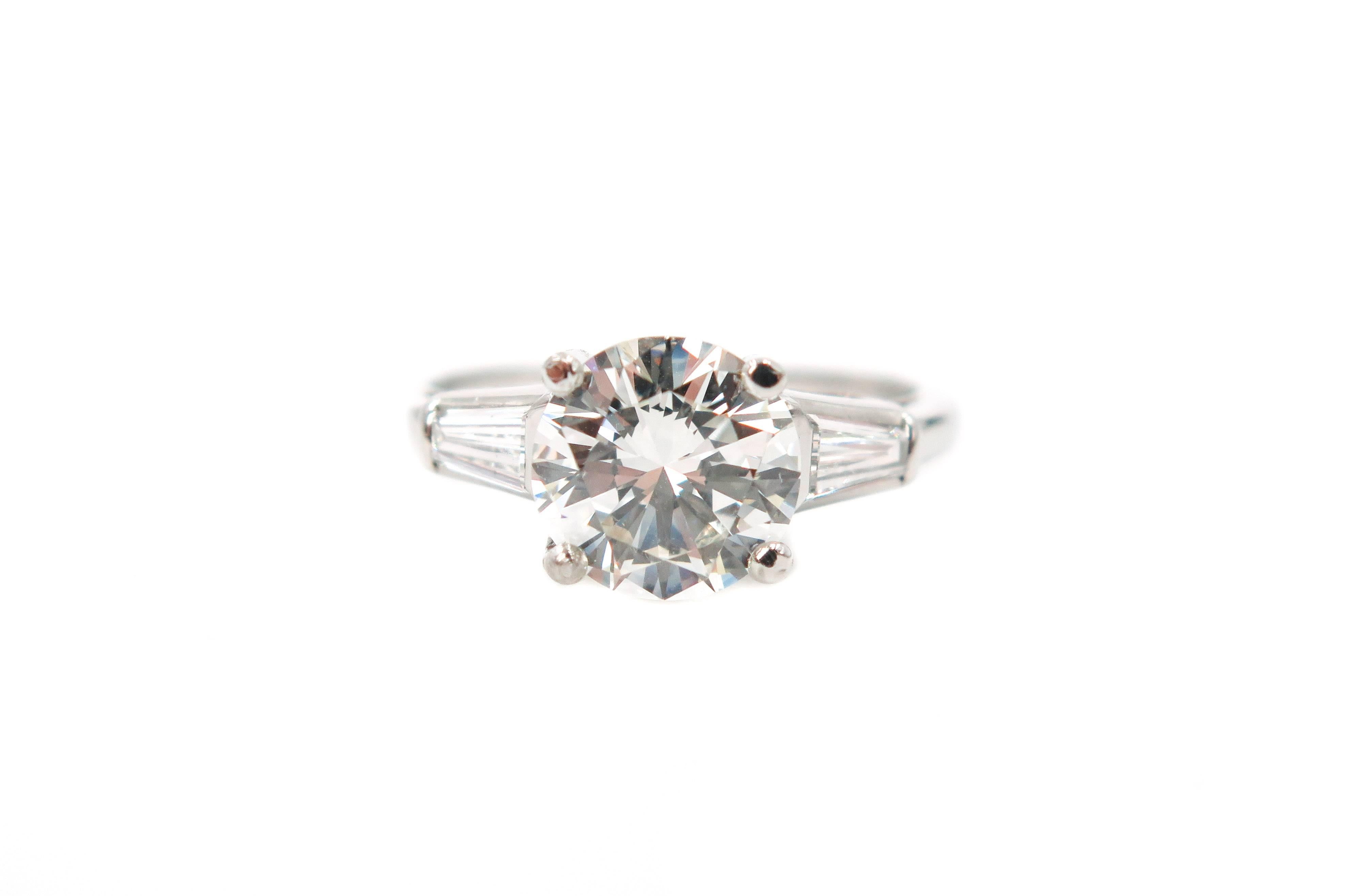 GIA Certified Round Diamond Platinum Engagement Ring 1