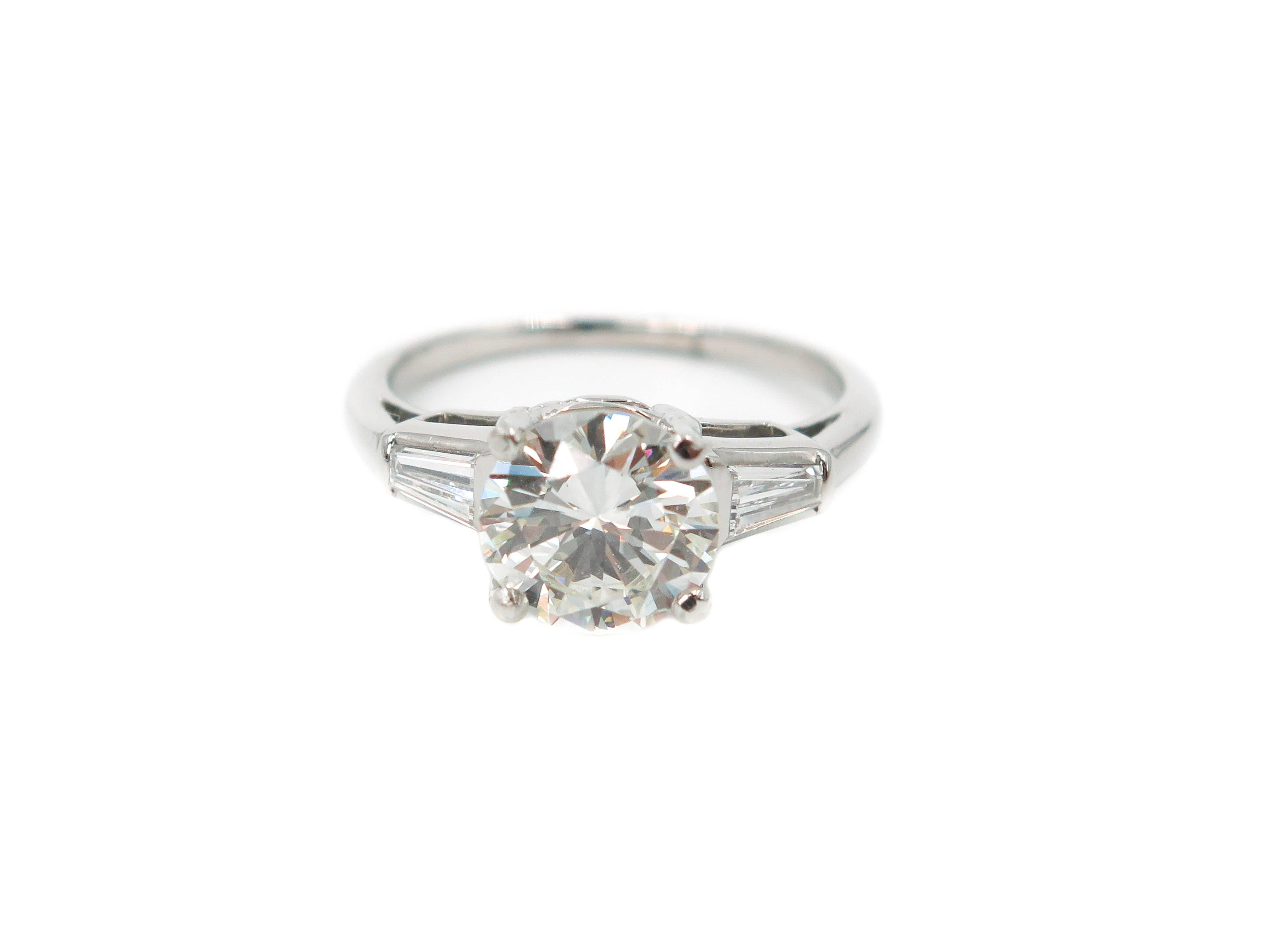 Neoclassical GIA Certified Round Diamond Platinum Engagement Ring