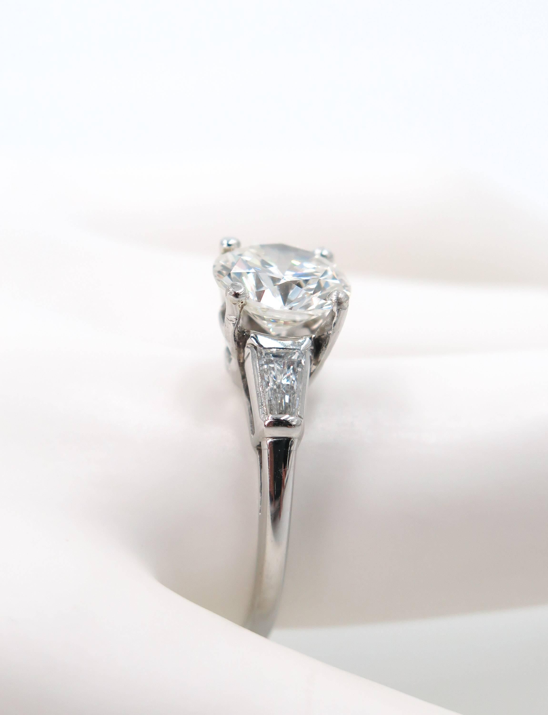 GIA Certified Round Diamond Platinum Engagement Ring 3
