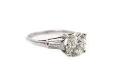 GIA Certified Round Diamond Platinum Engagement Ring