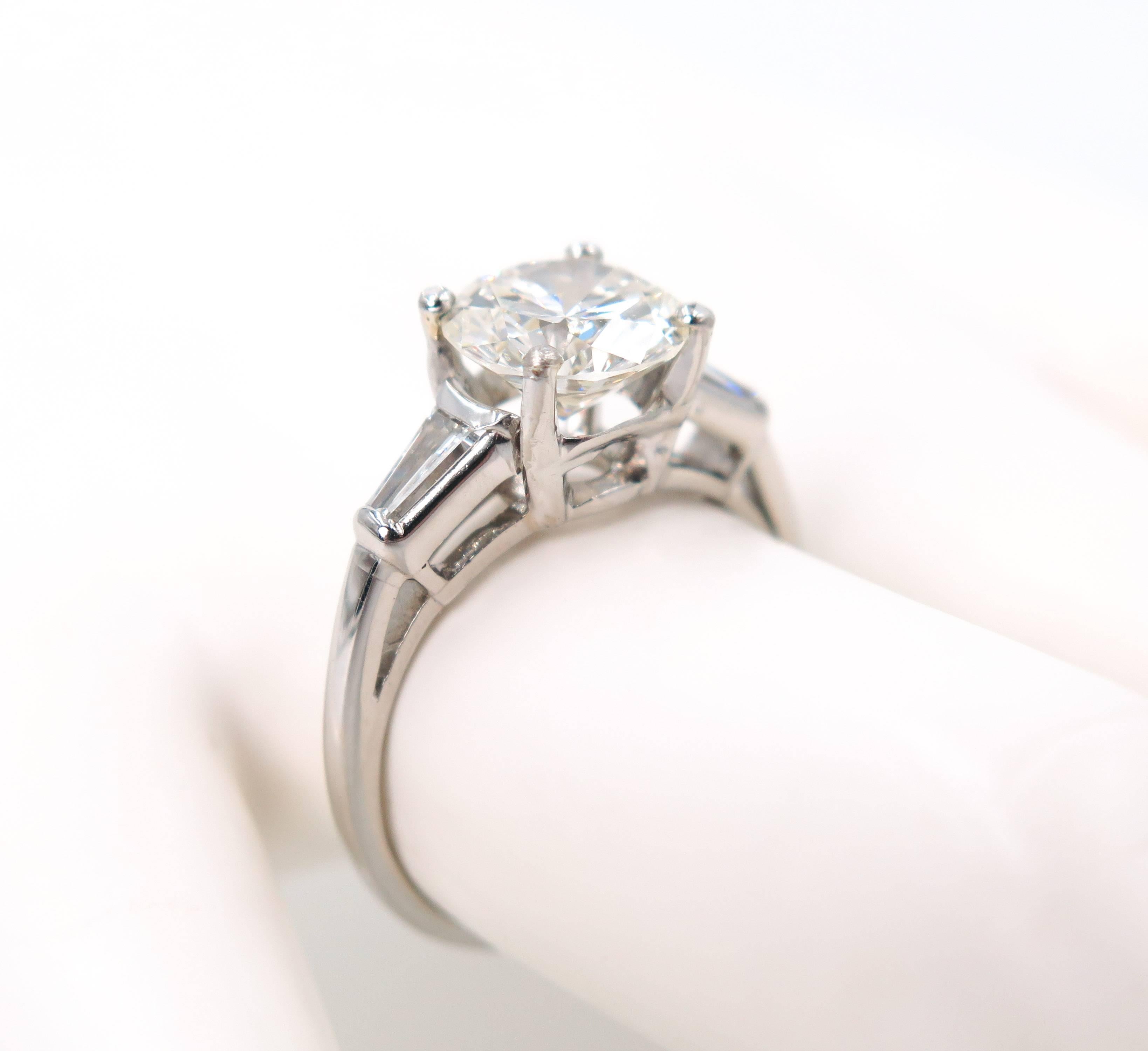 GIA Certified Round Diamond Platinum Engagement Ring 2