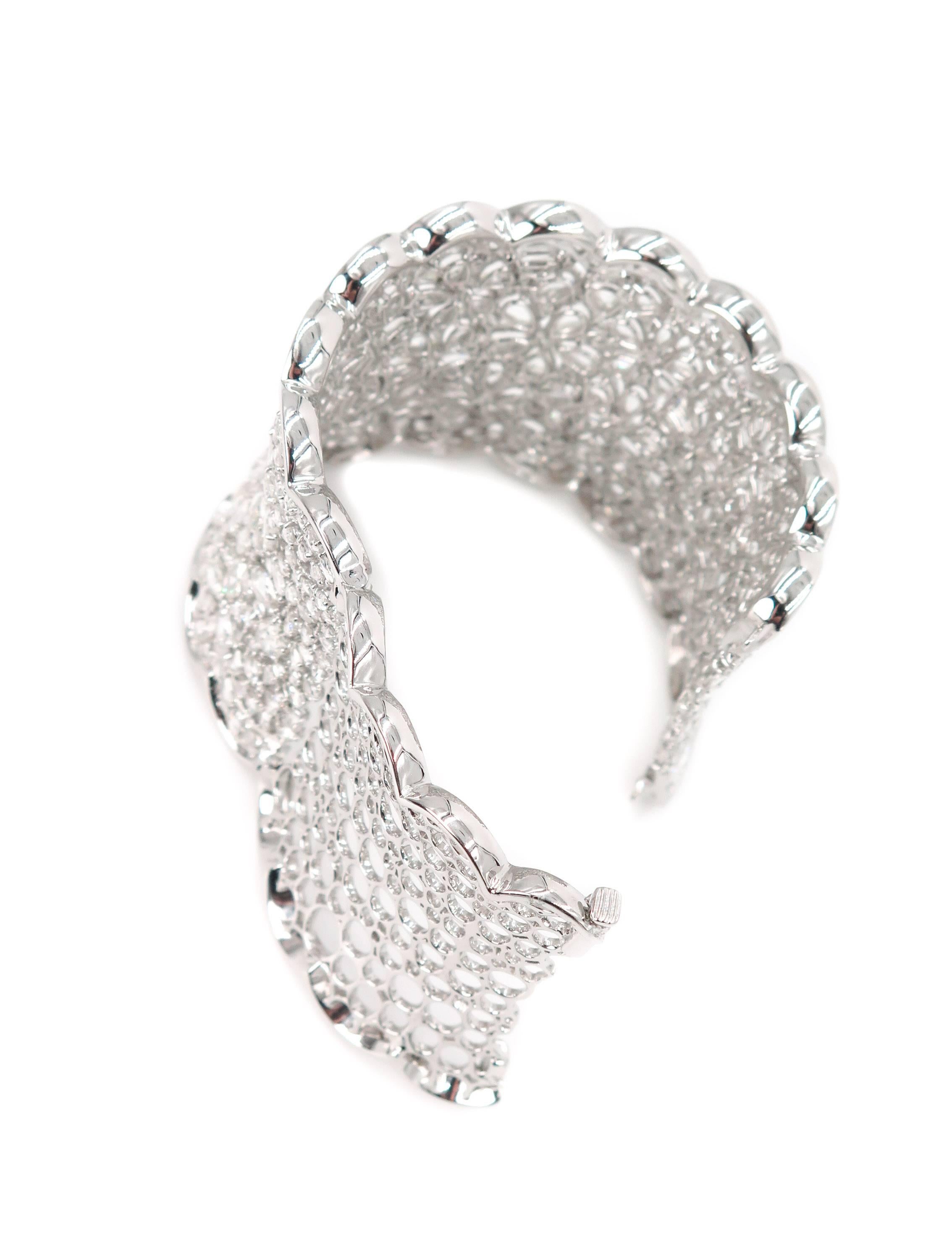 Women's Diamond Wide Cuff Bracelet