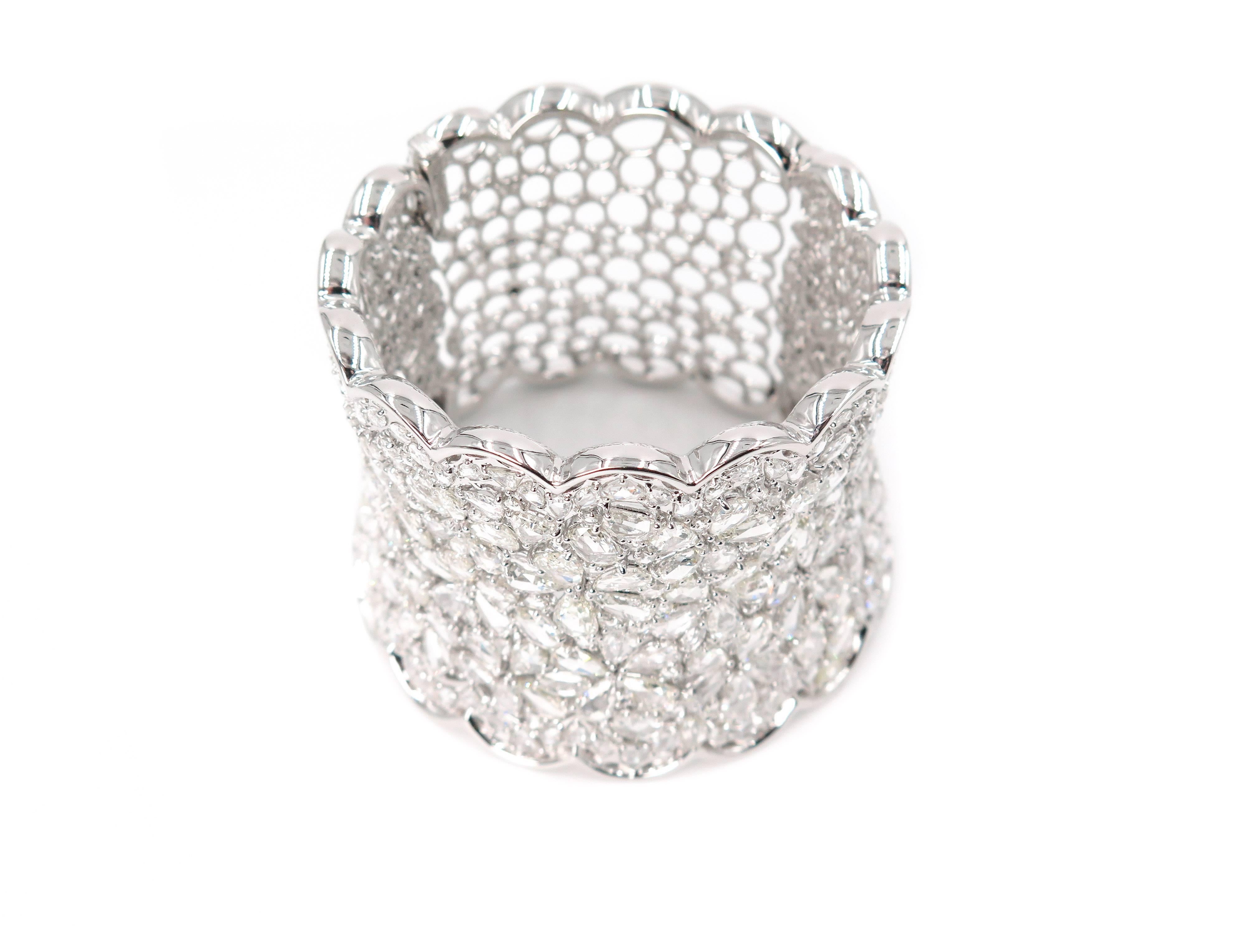 Artist Diamond Wide Cuff Bracelet