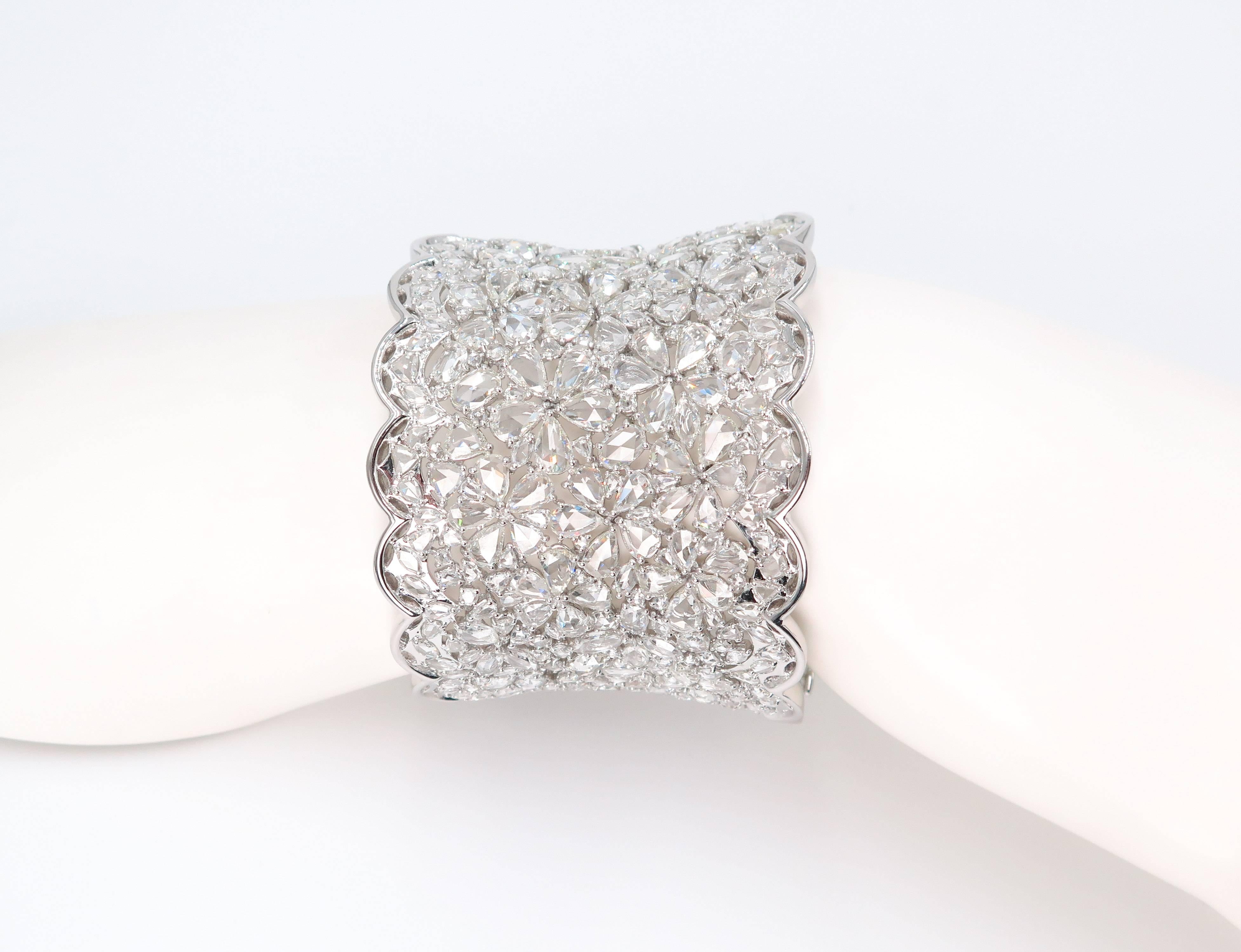 Diamond Wide Cuff Bracelet 3