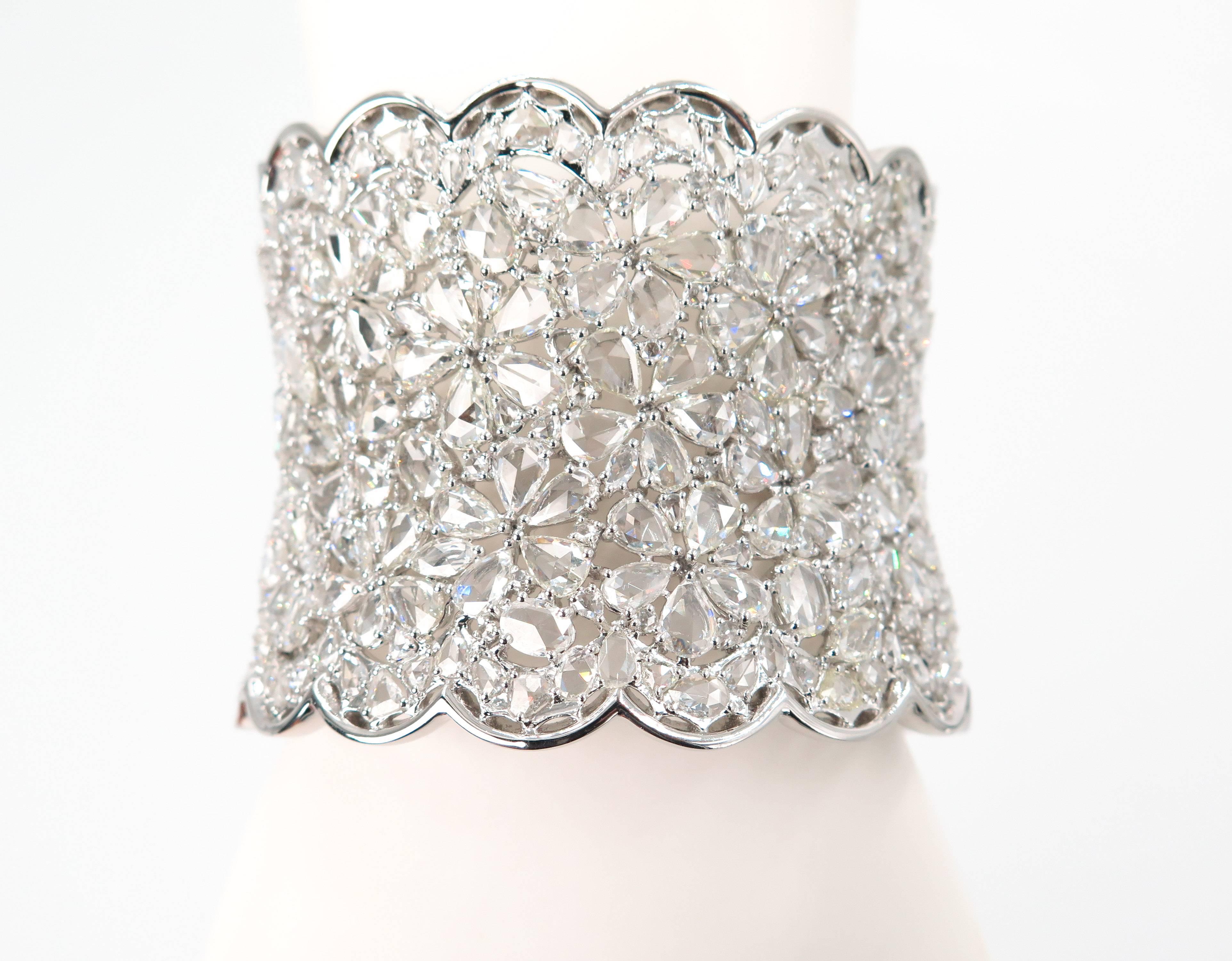 Diamond Wide Cuff Bracelet 4