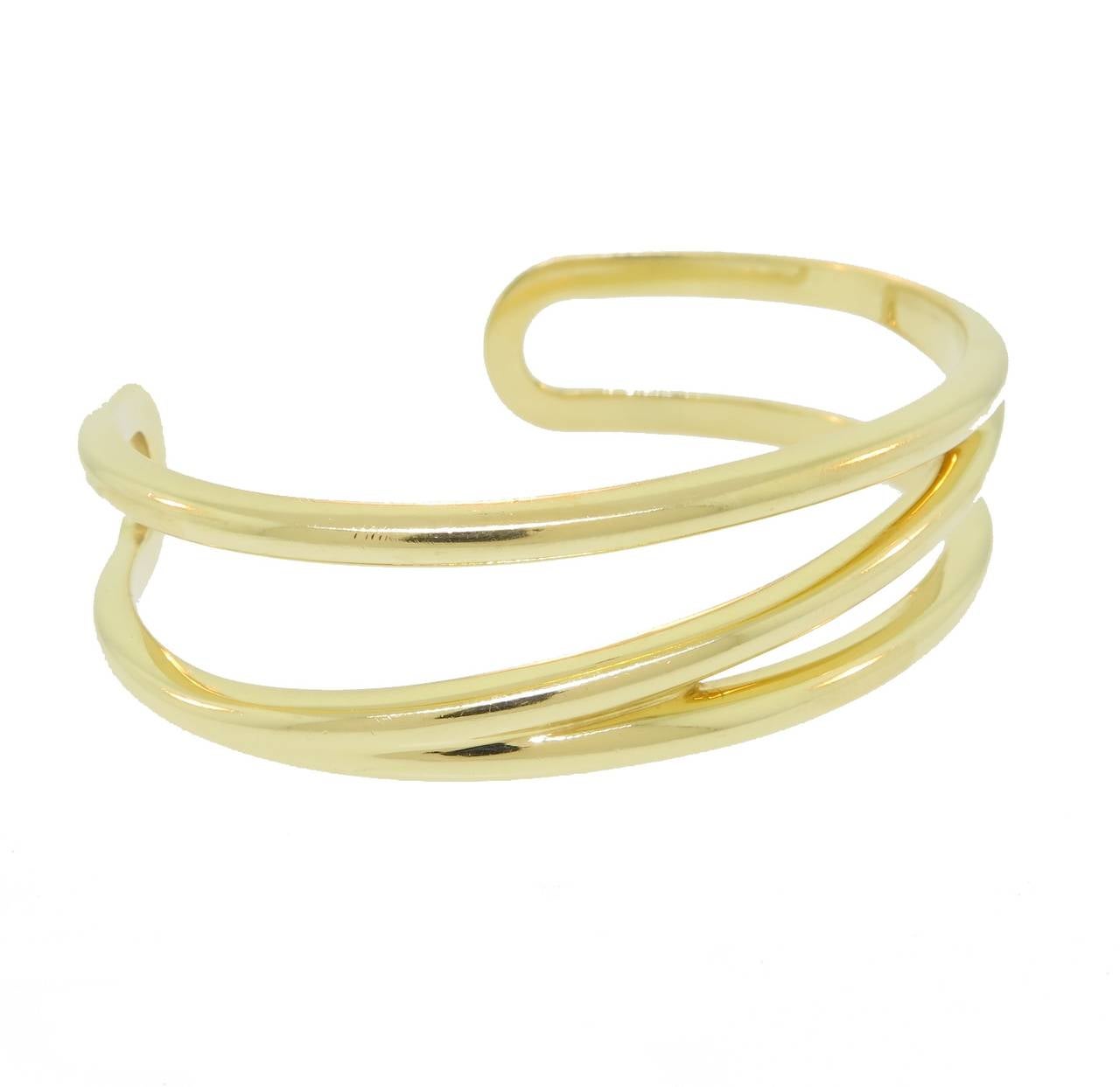 18 karat yellow gold cuff bracelet by Tiffany & Co.