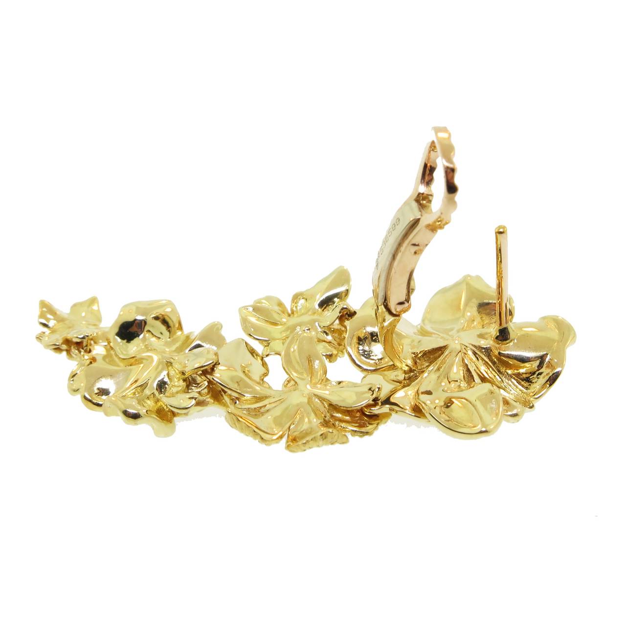 Carrera y Carrera Diamond Gold Emperatriz Maxi Flower Earrings In New Condition In Greenwich, CT