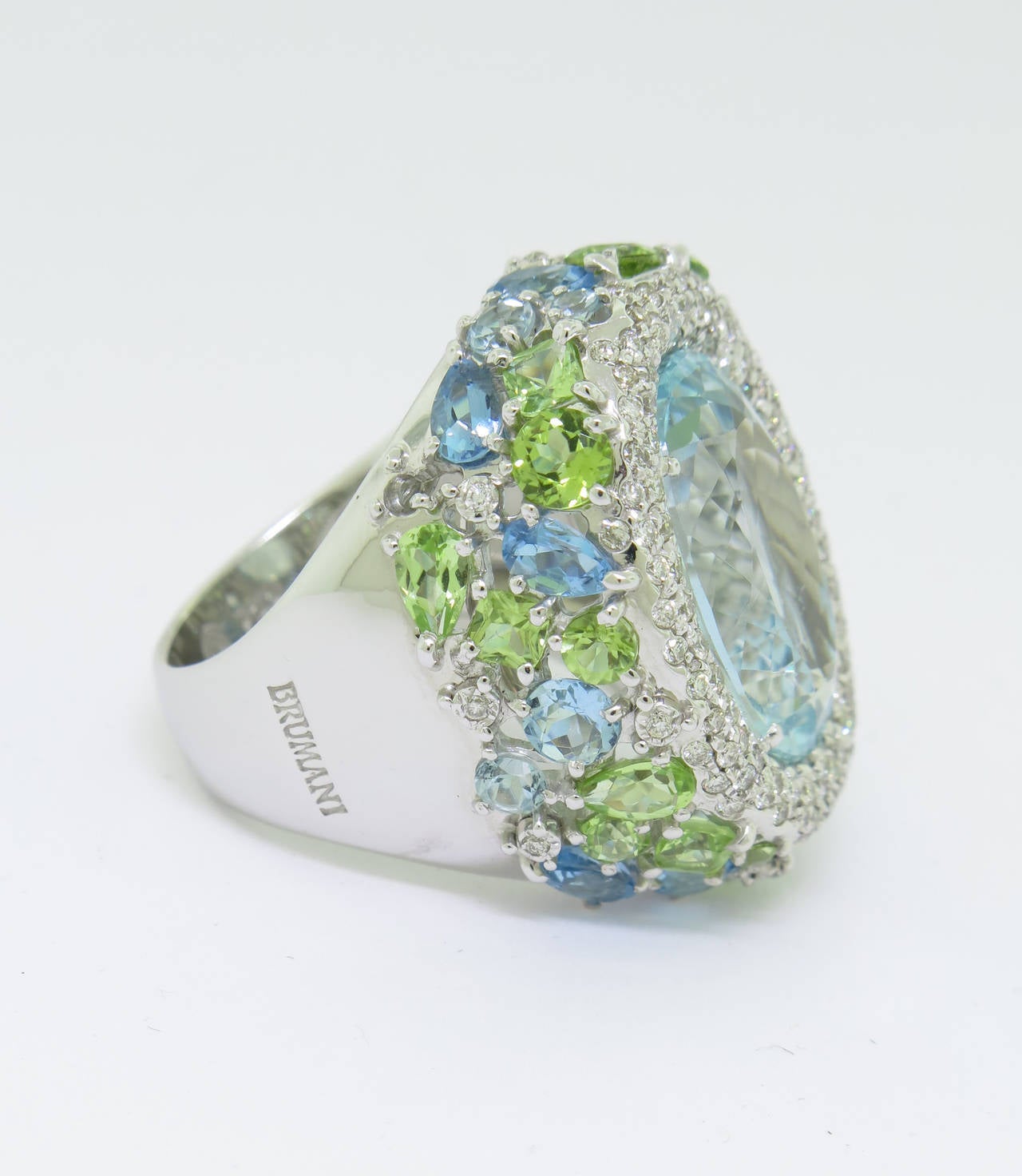 Brumani Aquamarine, Diamonds and Peridot Ring at 1stDibs aquamarine