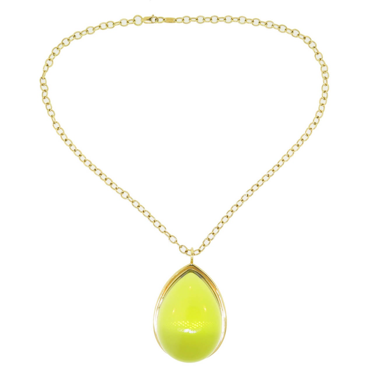 Tiffany and Co. Paloma Picasso Large Peridot Gold Necklace at 1stDibs | tiffany  peridot necklace, peridot tiffany necklace, large peridot pendant