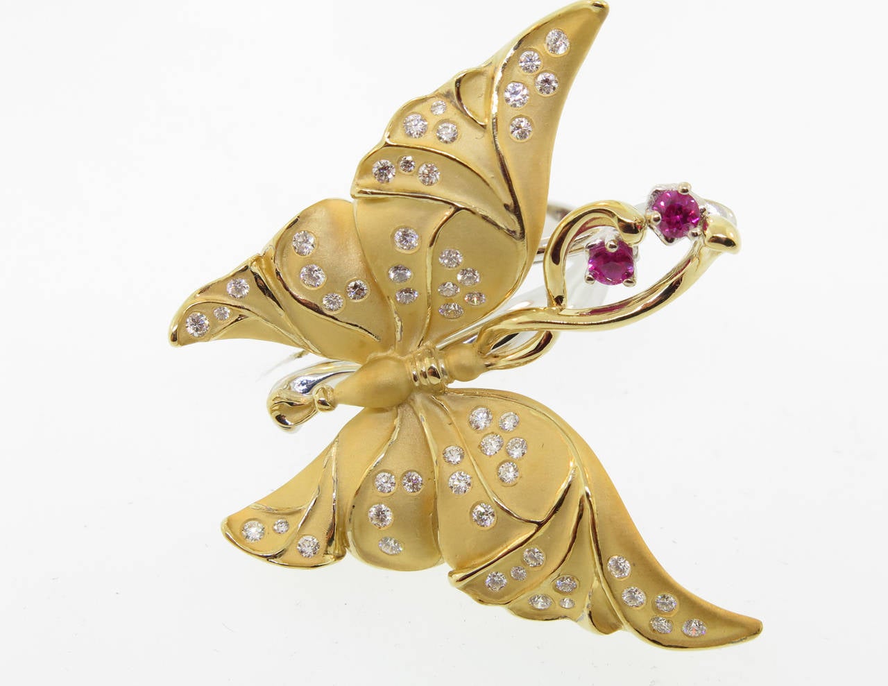 Carrera and Carrera Sapphire Diamond Gold Butterfly Ring at 1stDibs