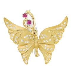 Carrera & Carrera Sapphire Diamond Gold Butterfly Ring