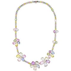 18K Flower Necklace by New Italian Art