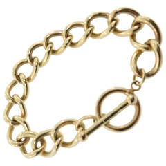 Gold  Open Links Bracelet with Toggle