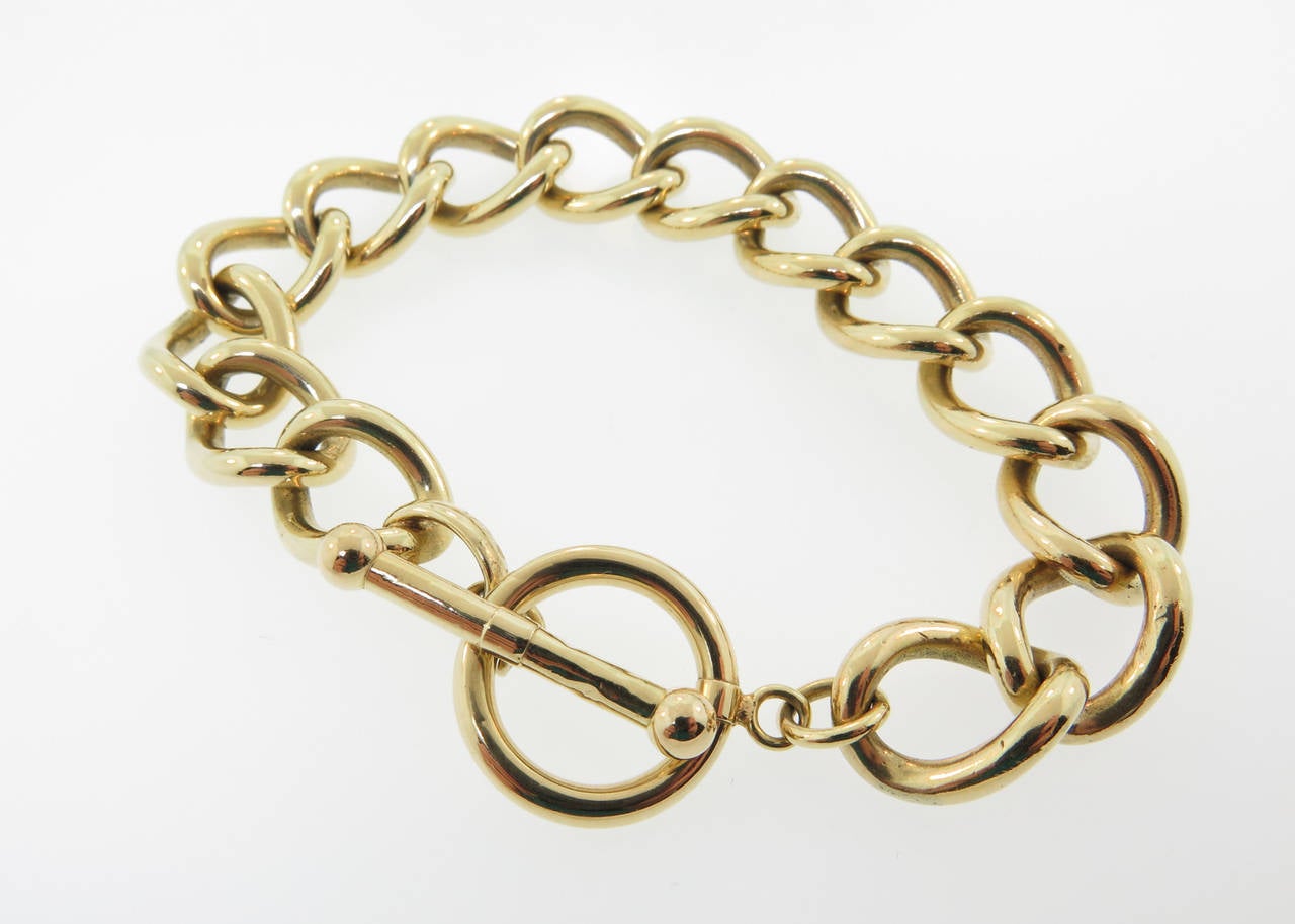 Women's Gold  Open Links Bracelet with Toggle