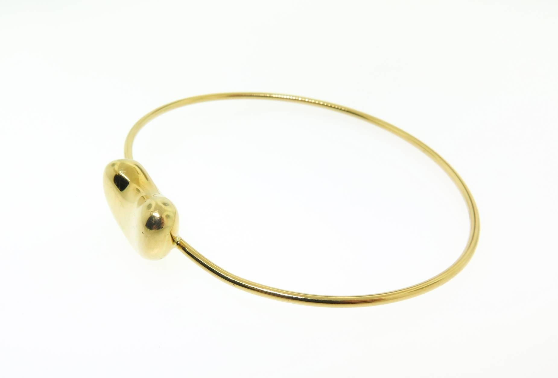 Tiffany Bean Bangle Bracelet by Elsa Peretti In Excellent Condition In Greenwich, CT