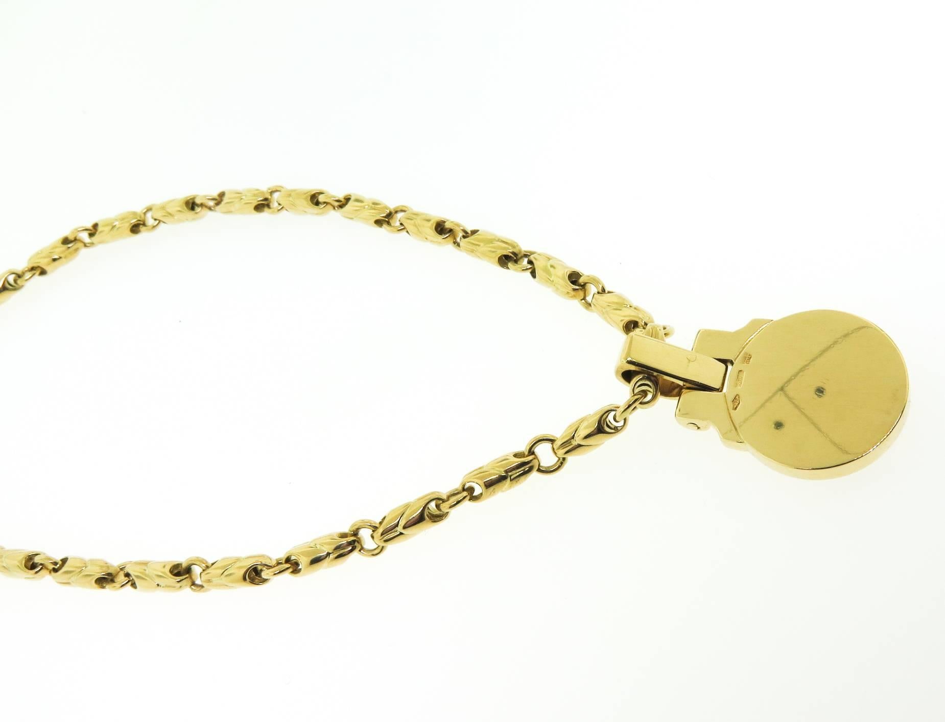 Artist Bulgari Lapis Gold Pendant Necklace
