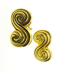 Tiffany & Co. Gold "S" Scroll Earrings