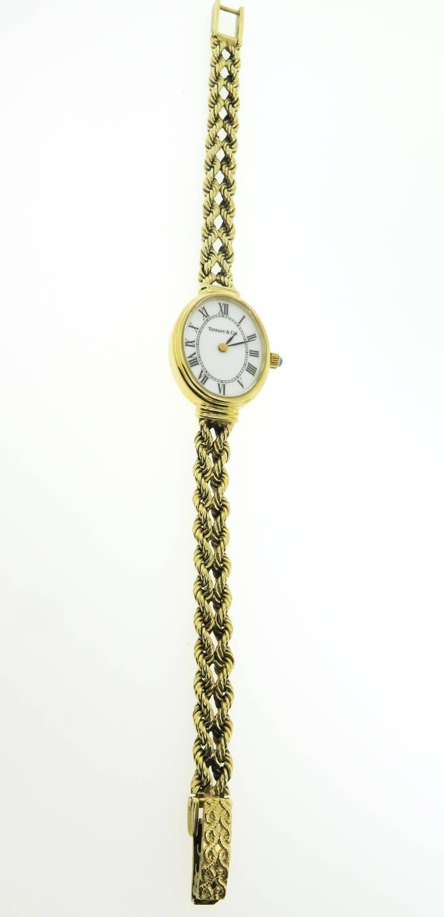 Tiffany & Co. Lady's Yellow Gold Wristwatch In Excellent Condition In Greenwich, CT