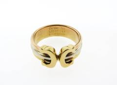 Cartier Double C Tricolor Gold Band Ring