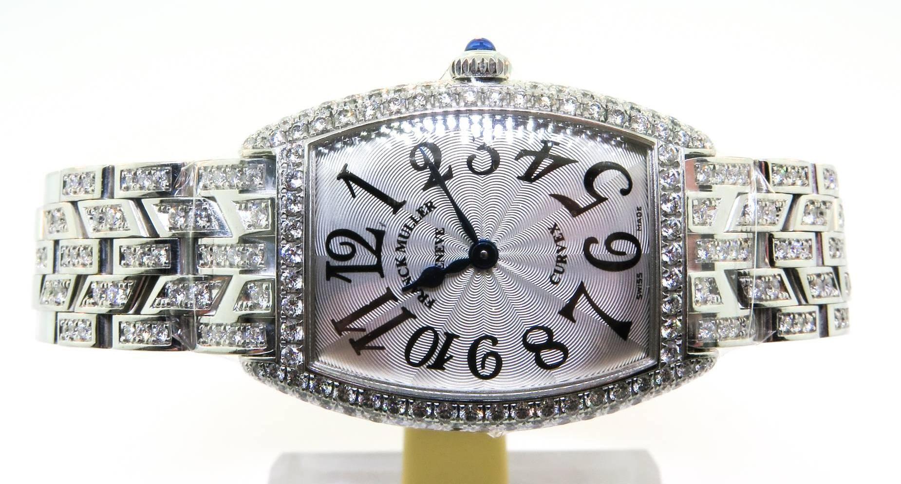 Franck Muller White Gold Diamond Curvex Quartz Wristwatch Model 1752QZD 2