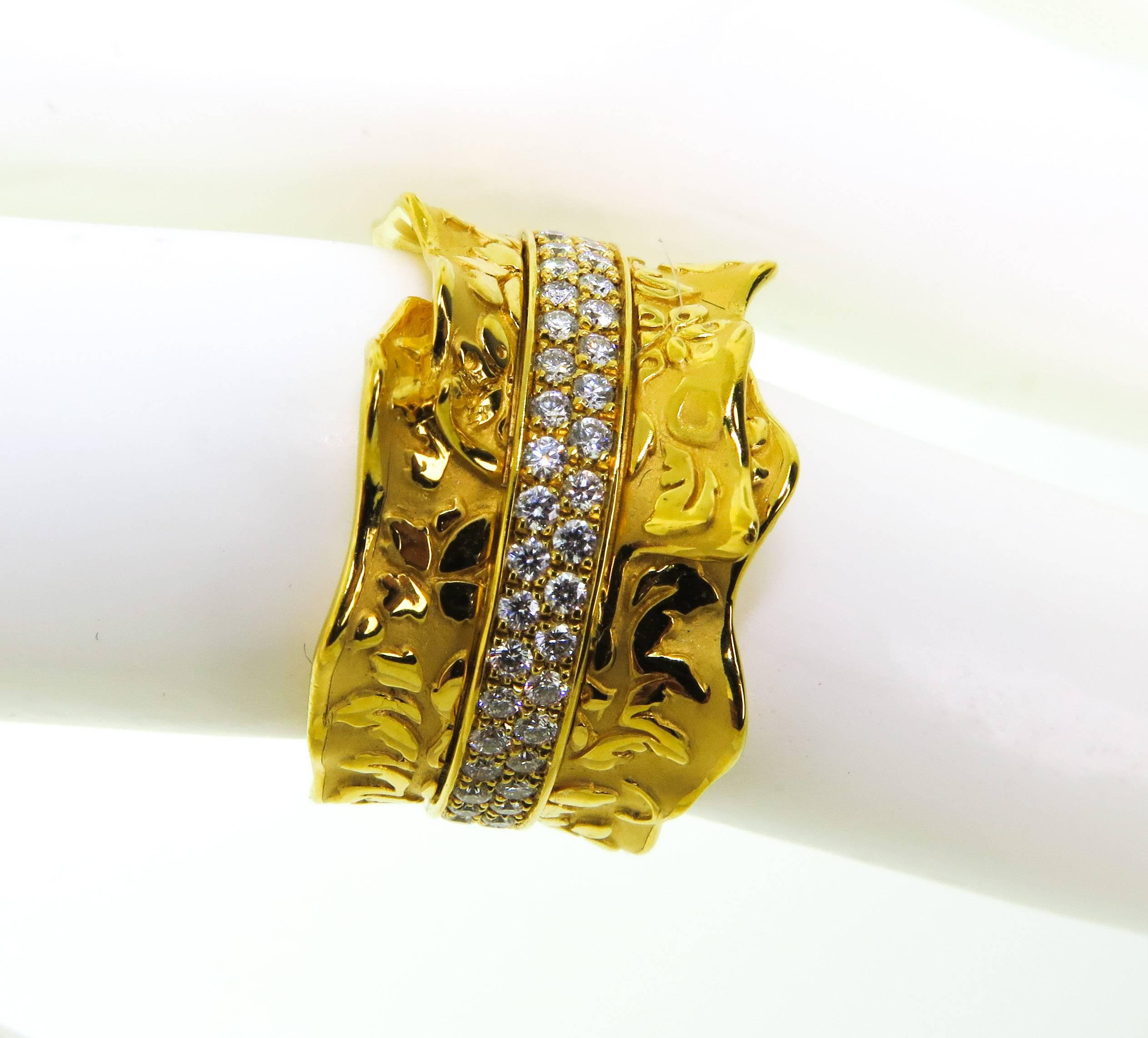 Women's Carrera & Carrera Cervantes Diamond Gold Band Ring