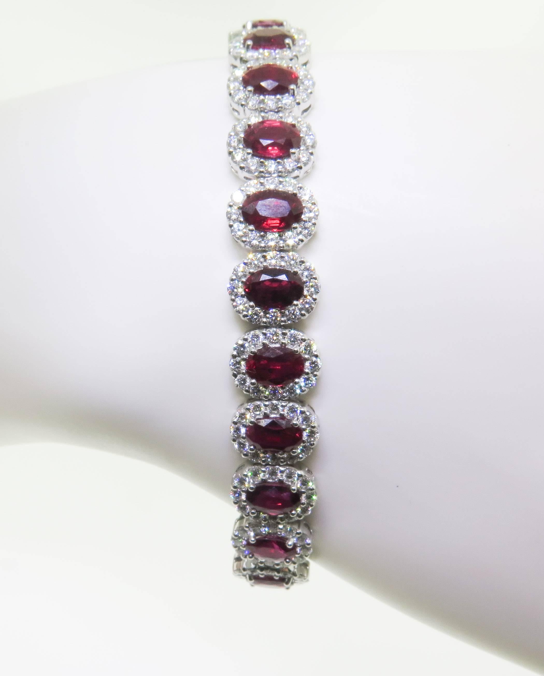 Women's Ruby Diamond Gold Bracelet
