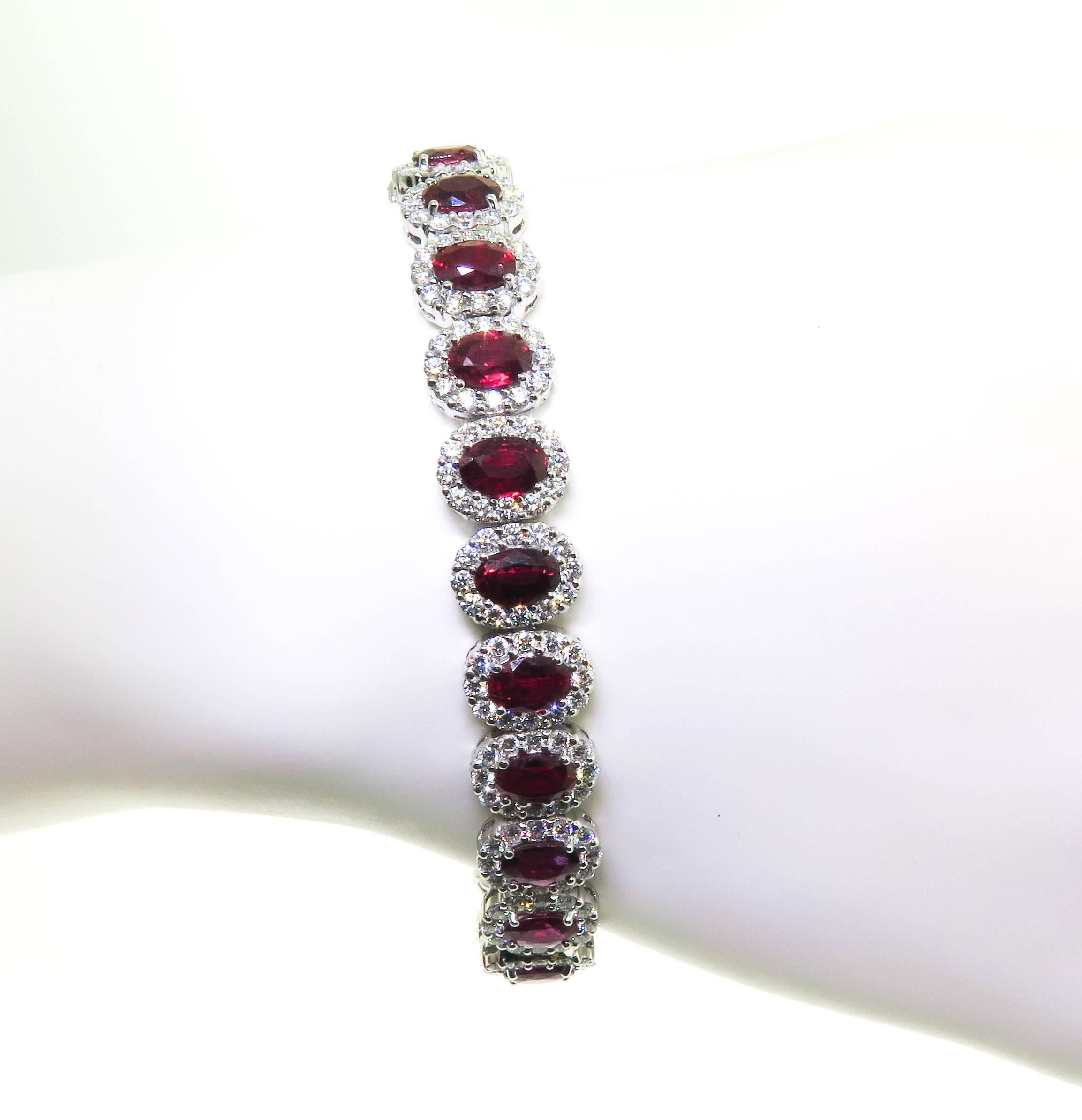 Ruby Diamond Gold Bracelet In New Condition In Greenwich, CT