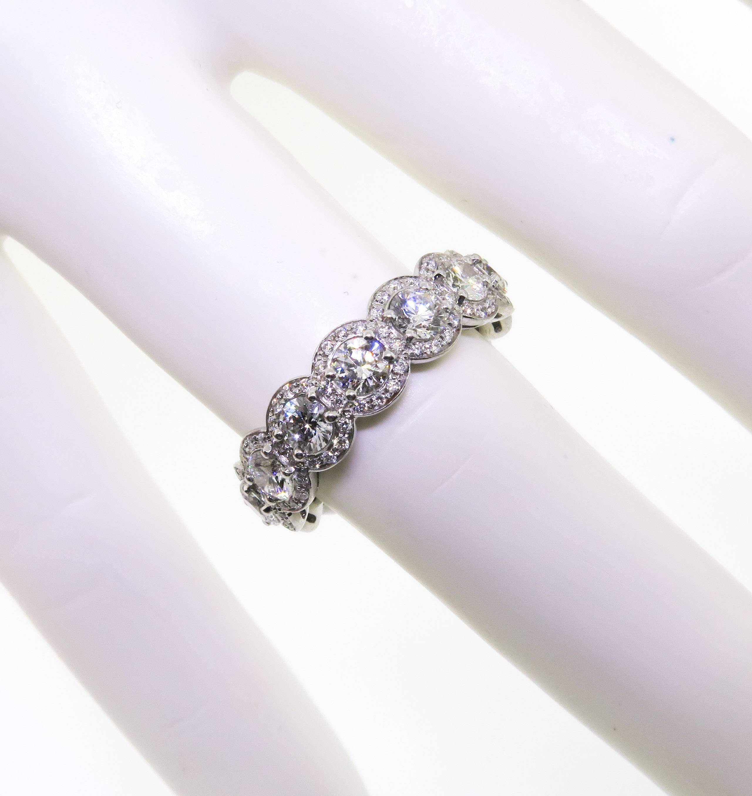 Diamond Gold Eternity Band Ring In New Condition In Greenwich, CT