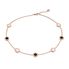 Collier en or rose en nacre & Onyx par Bulgari