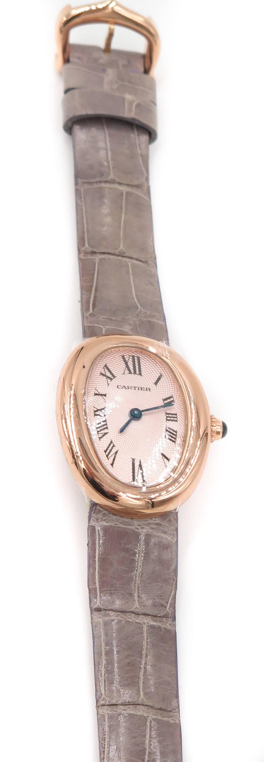 Cartier Montre-bracelet Baignoire Mini à quartz en or rose pour femmes   1