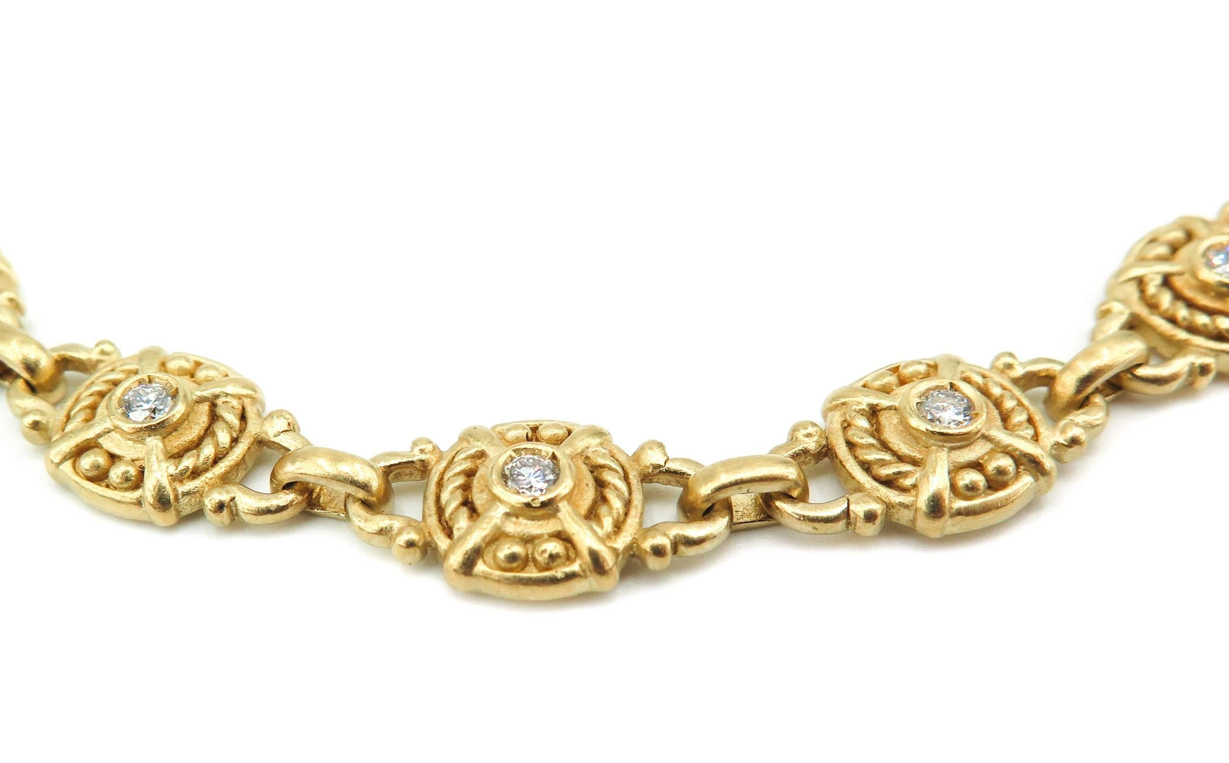 Artist Judith Ripka Diamond Gold Necklace