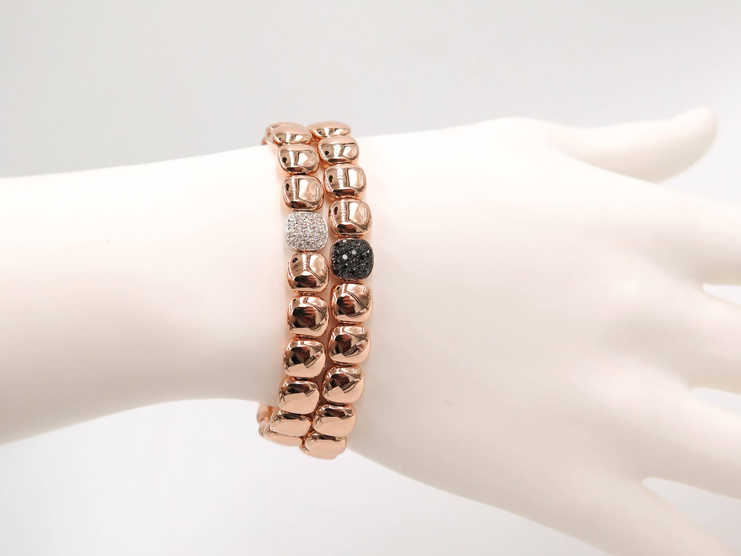 Modern black Diamond Rose Gold Bracelet