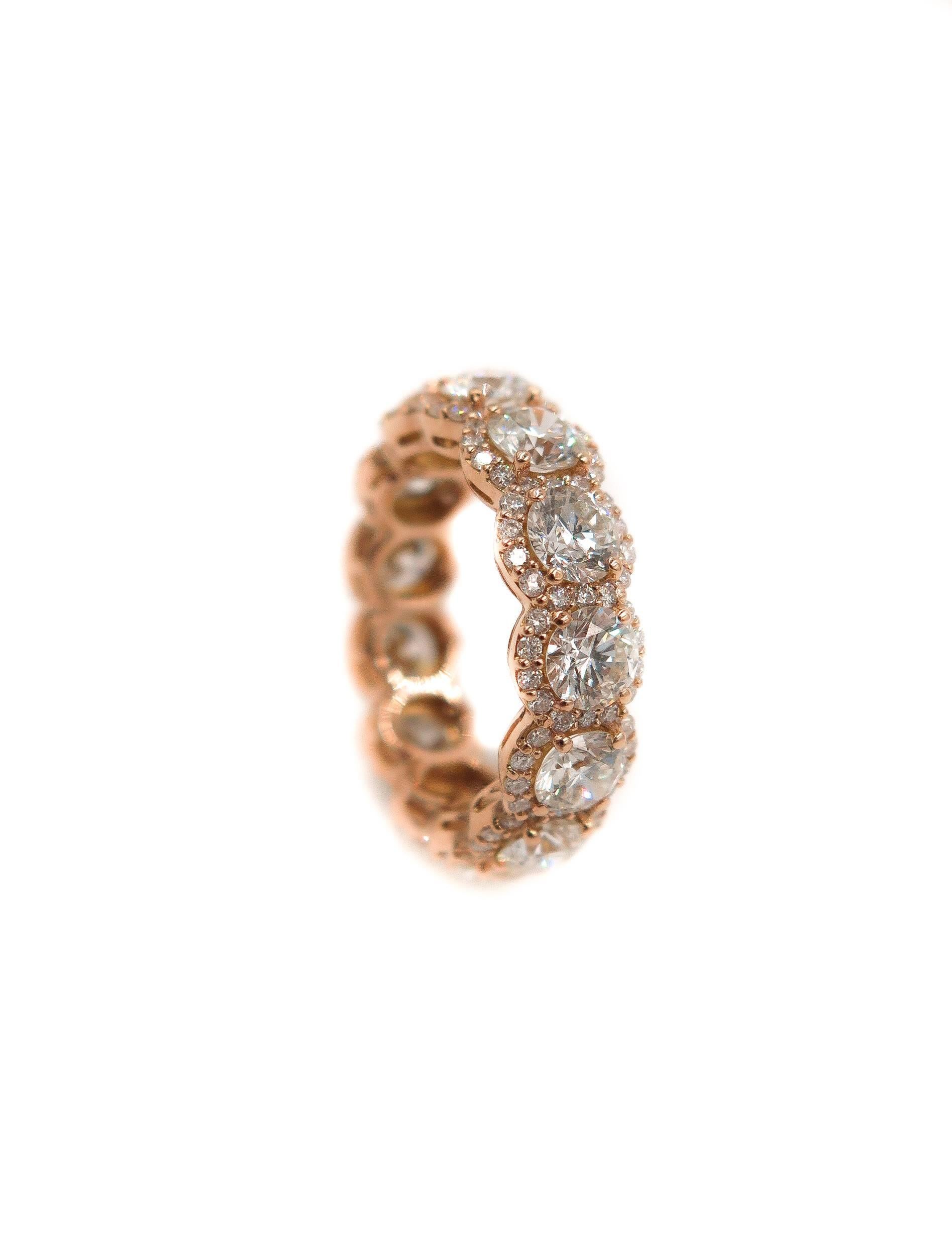 Rose Gold Halo Diamond Eternity Band 3