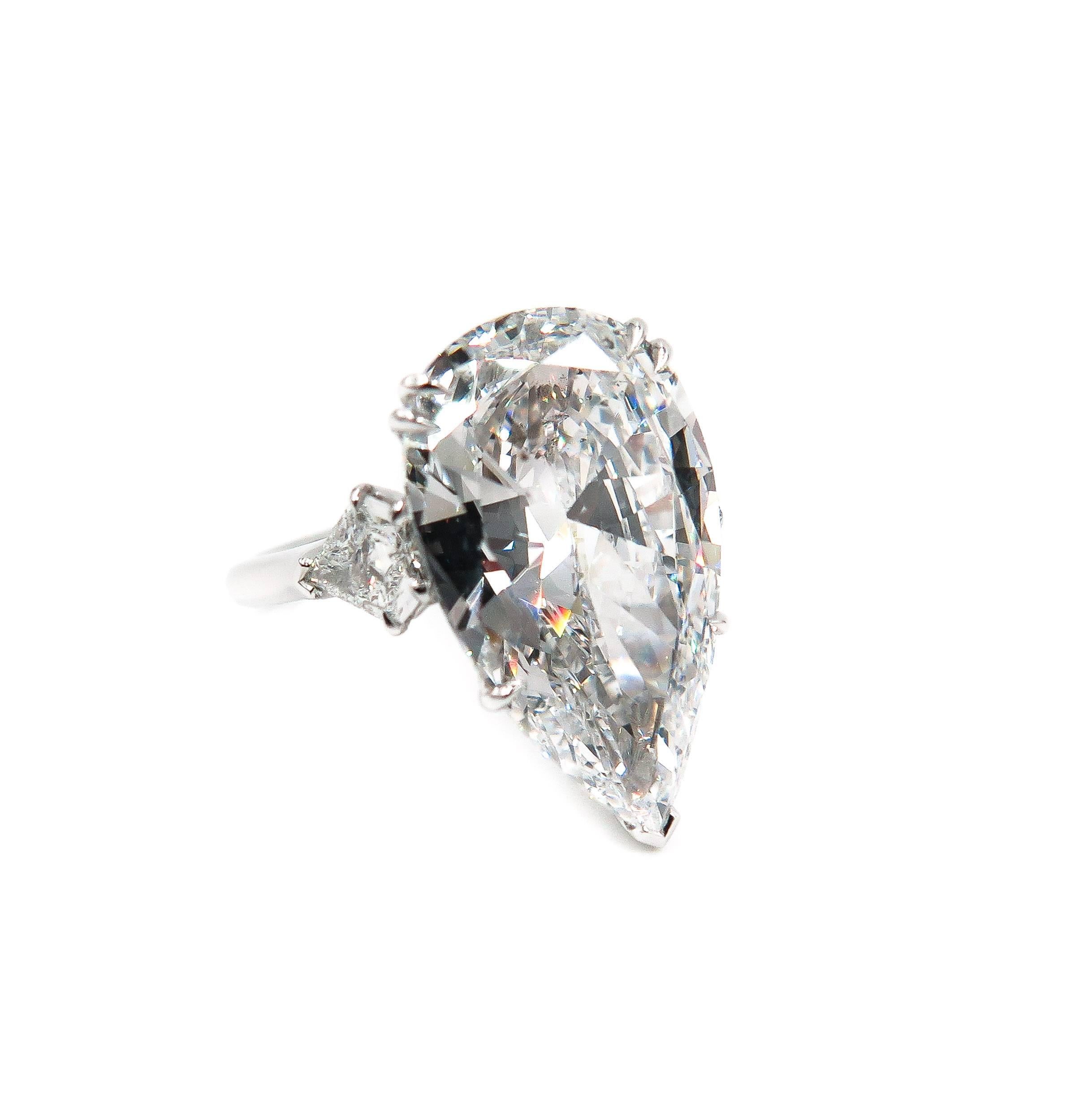GIA Certified 10.07 Pear Shaped Diamond Engagement Ring 2