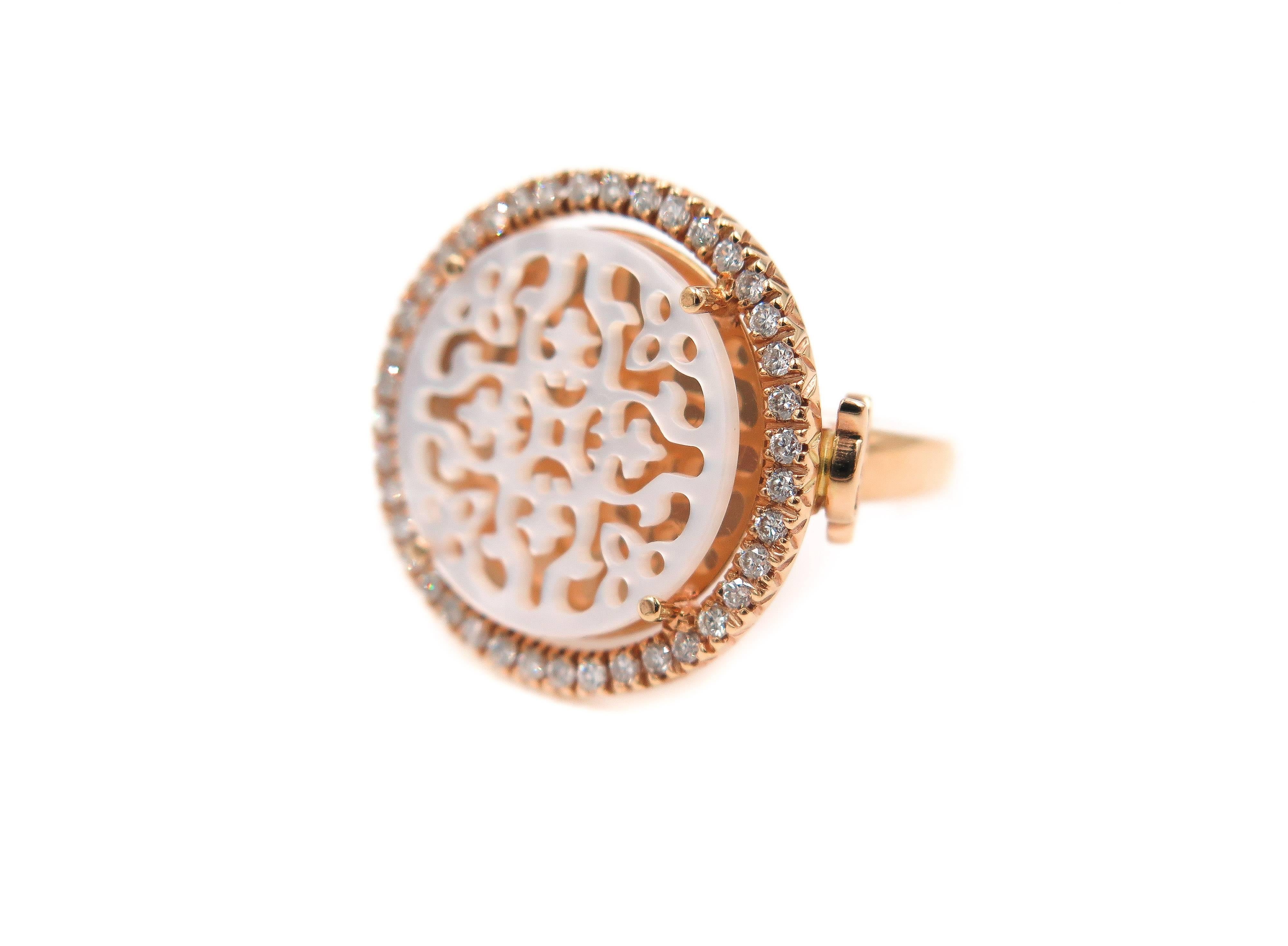 rose gold mother of pearl ring