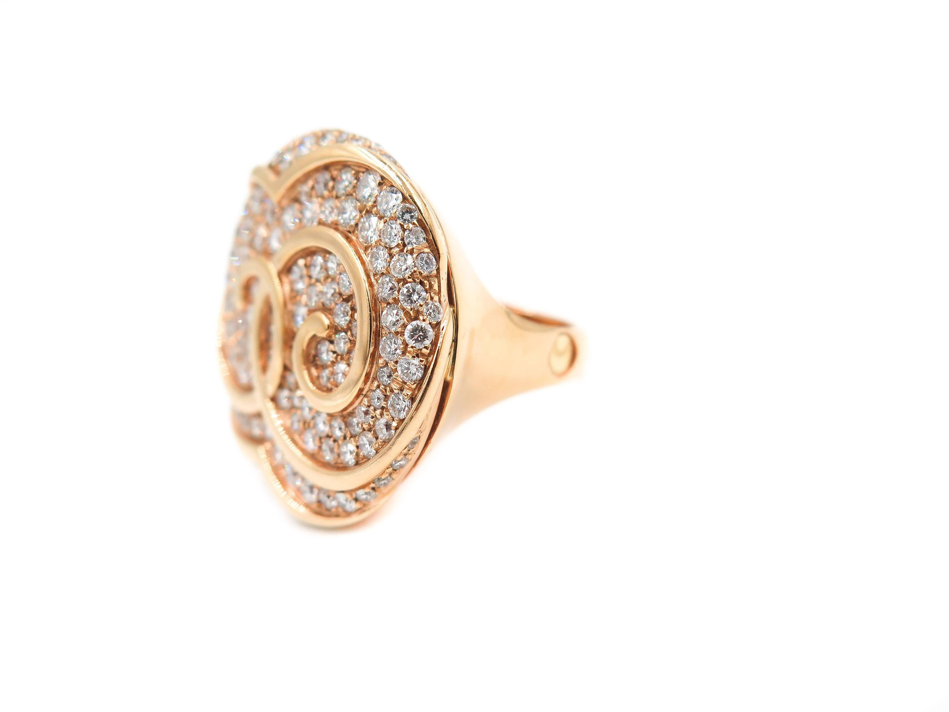 Round Cut Rose Gold Diamond Cocktail Ring