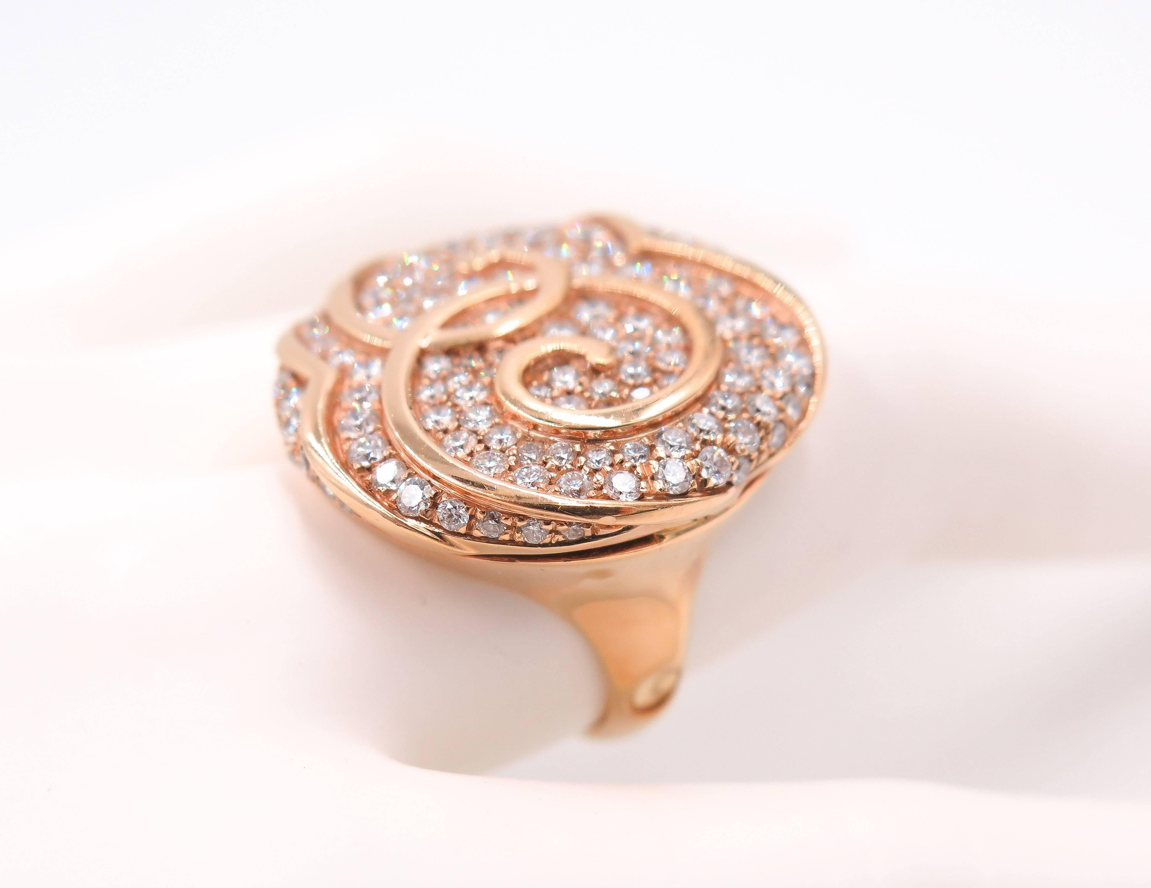 Women's Rose Gold Diamond Cocktail Ring