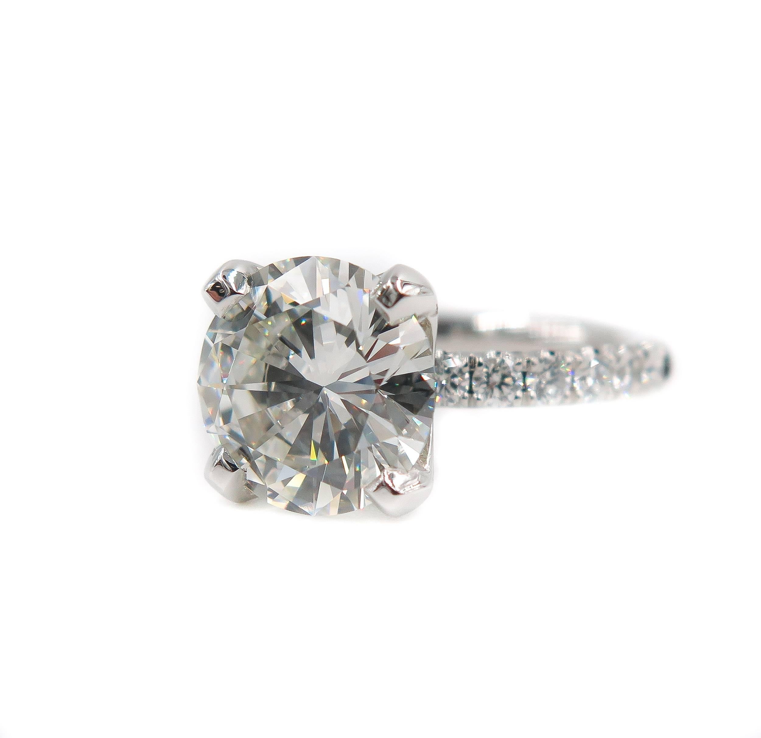 GIA Certified 4.07 Carat Round Diamond Engagement Ring 2