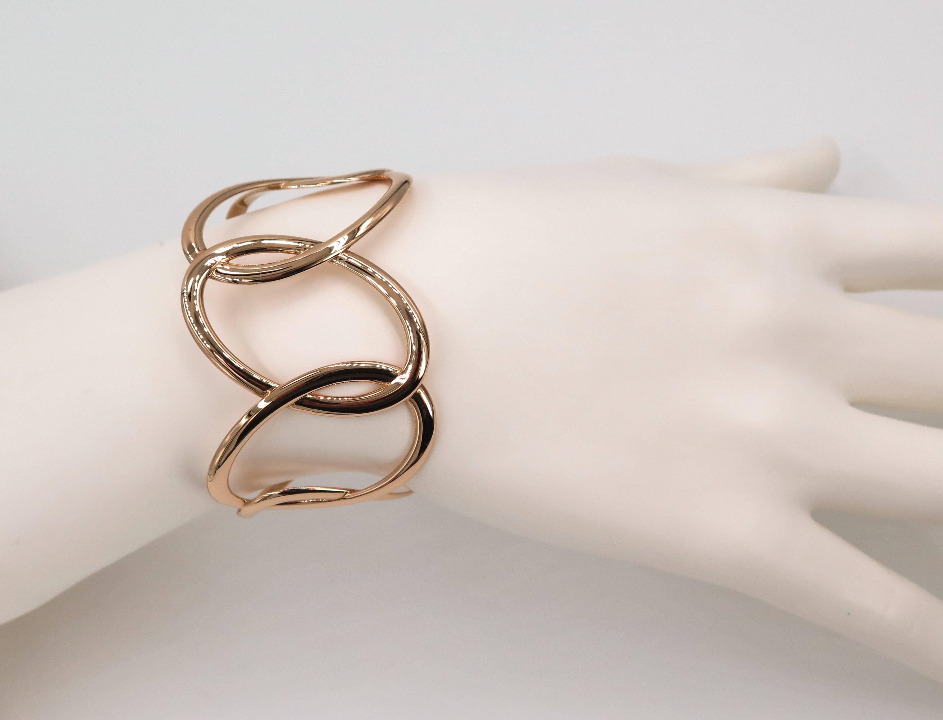 Hiroko Rose Gold Cuff Bracelet by Mattioli 1