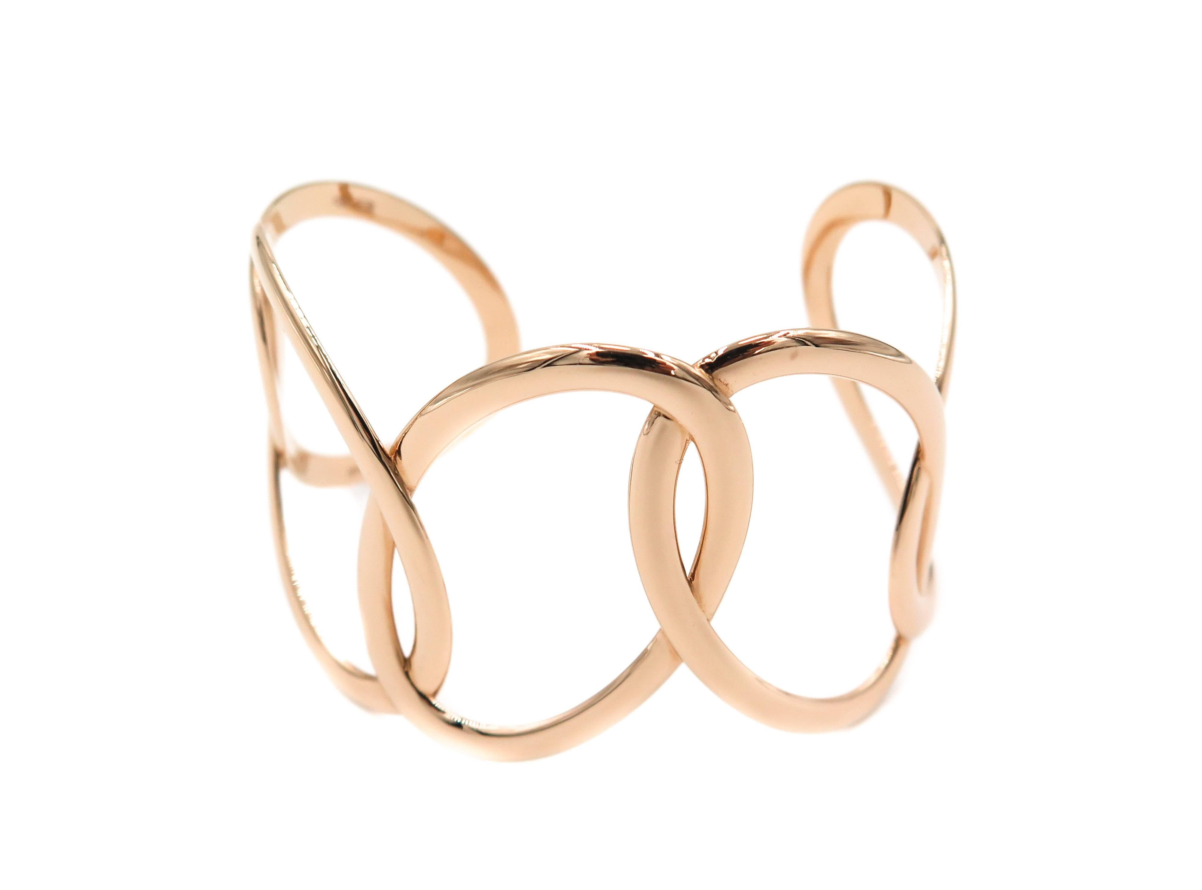 Modern Hiroko Rose Gold Cuff Bracelet by Mattioli