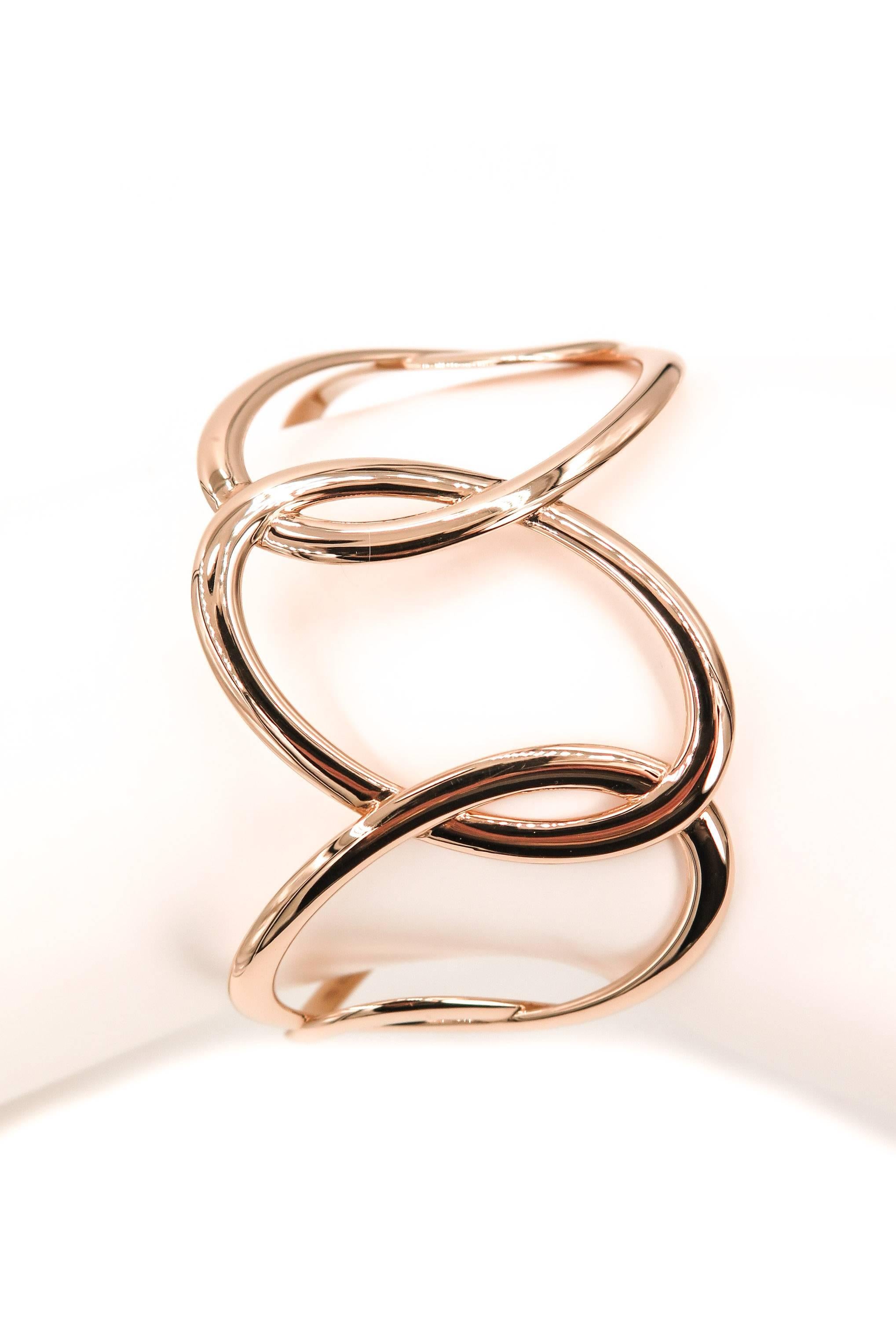 Hiroko Rose Gold Cuff Bracelet by Mattioli 2