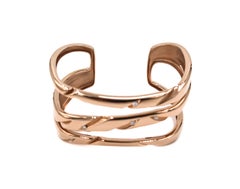 "Cuts" Wide Rose Gold Cuff Bracelet by Mattioli