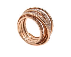Tibet Multi Row Diamond Band in Rose Gold by Mattioli