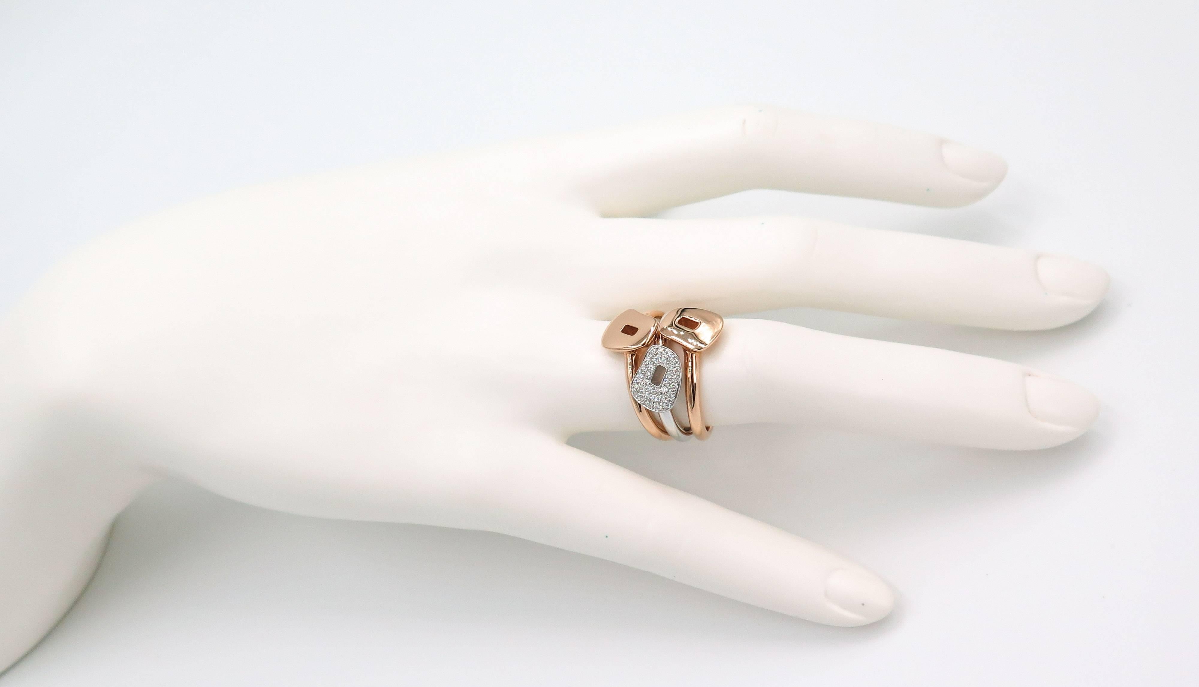 Modern Rose Gold Puzzle Ring by Mattioli