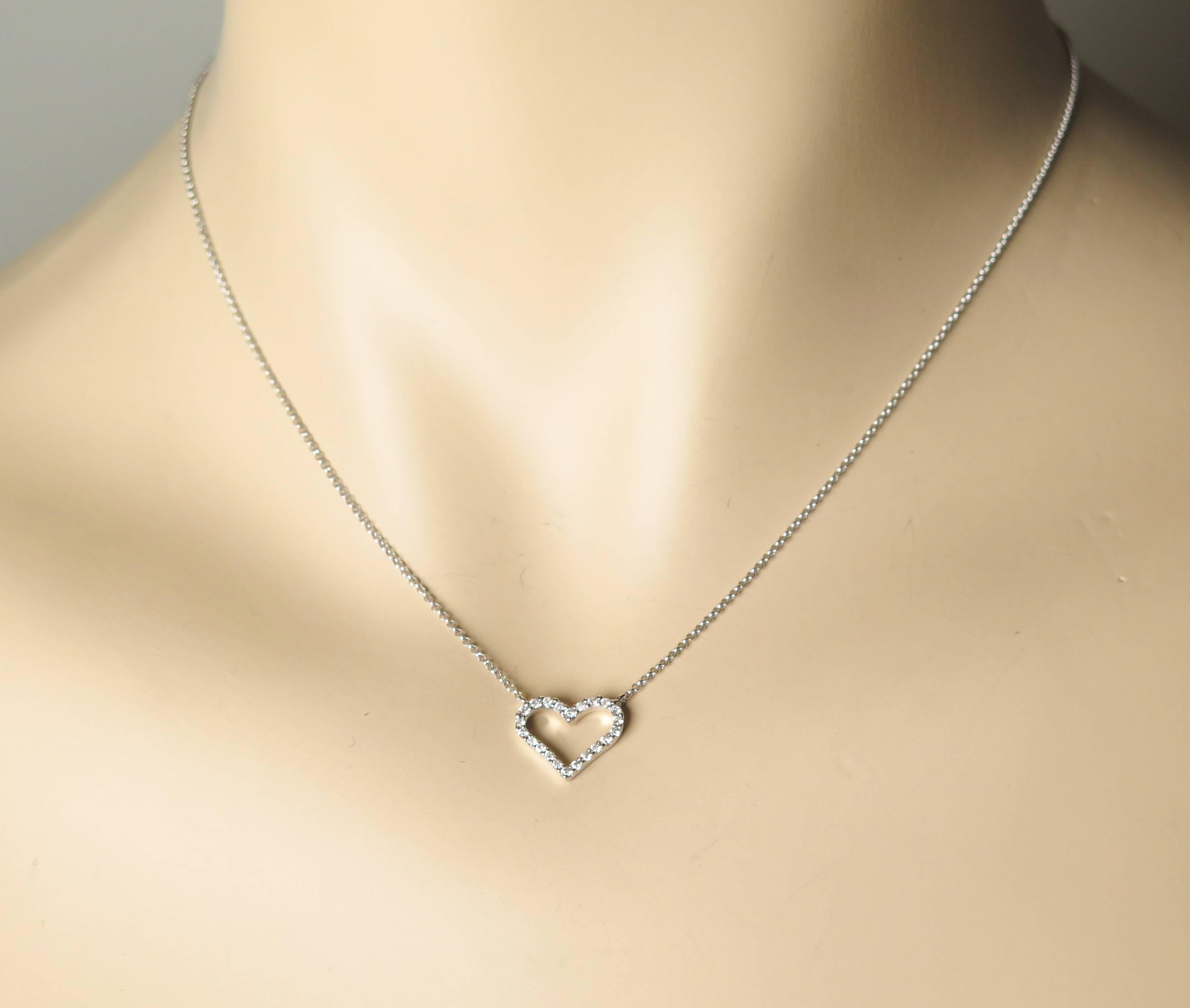 Women's Open Diamond Heart White Gold Pendant