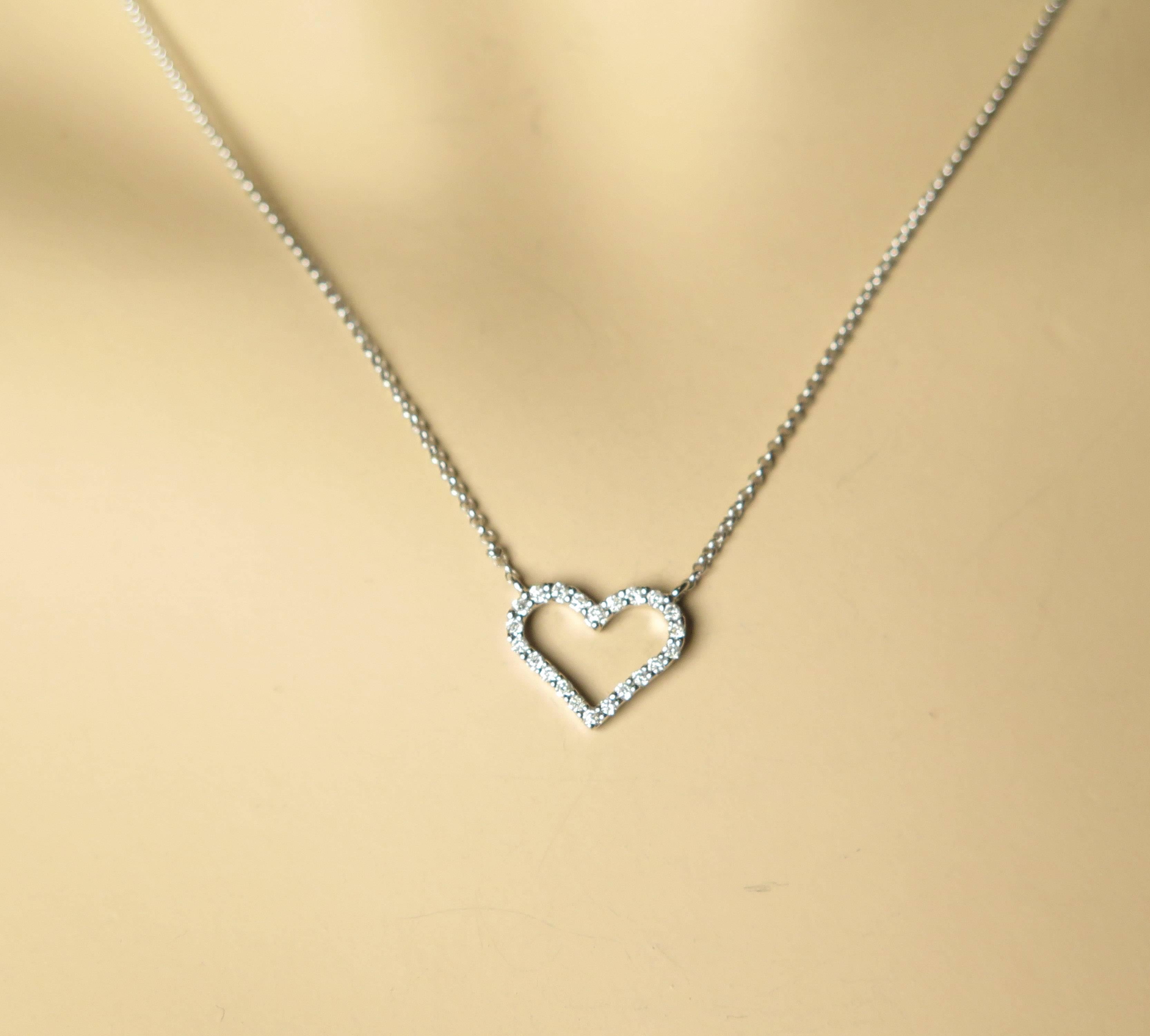 Open Diamond Heart White Gold Pendant 1