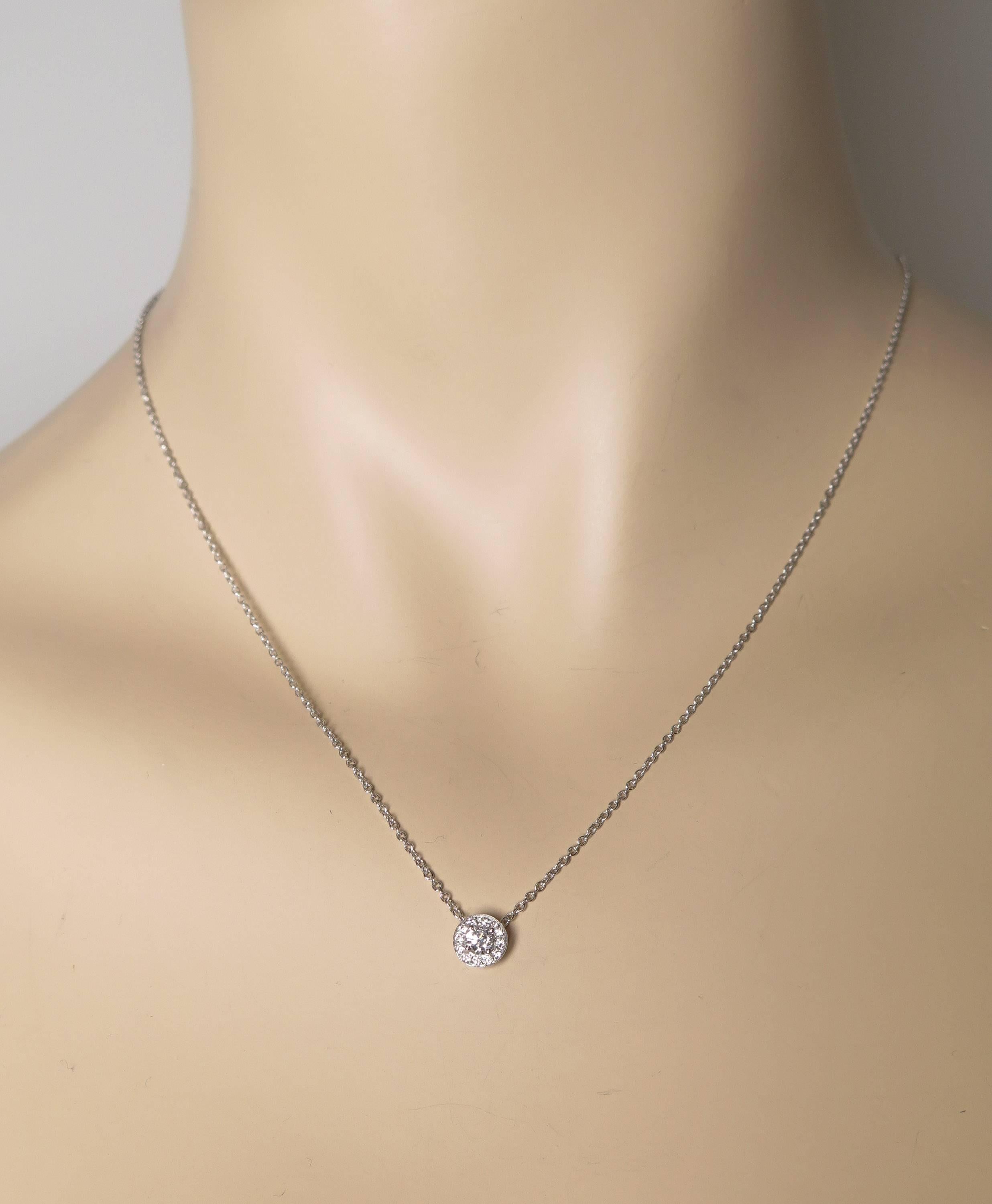 Diamond Halo White Gold Pendant 2