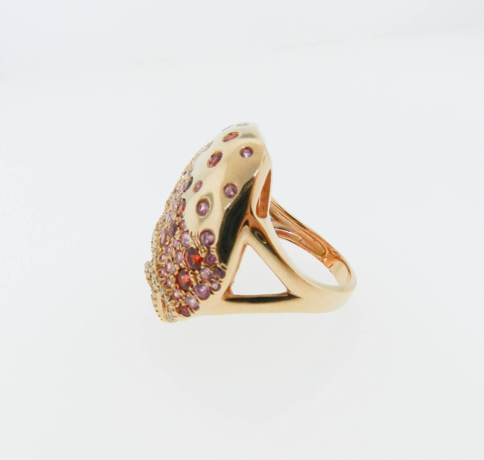 Sapphire Diamond Gold Cocktail Ring For Sale 4