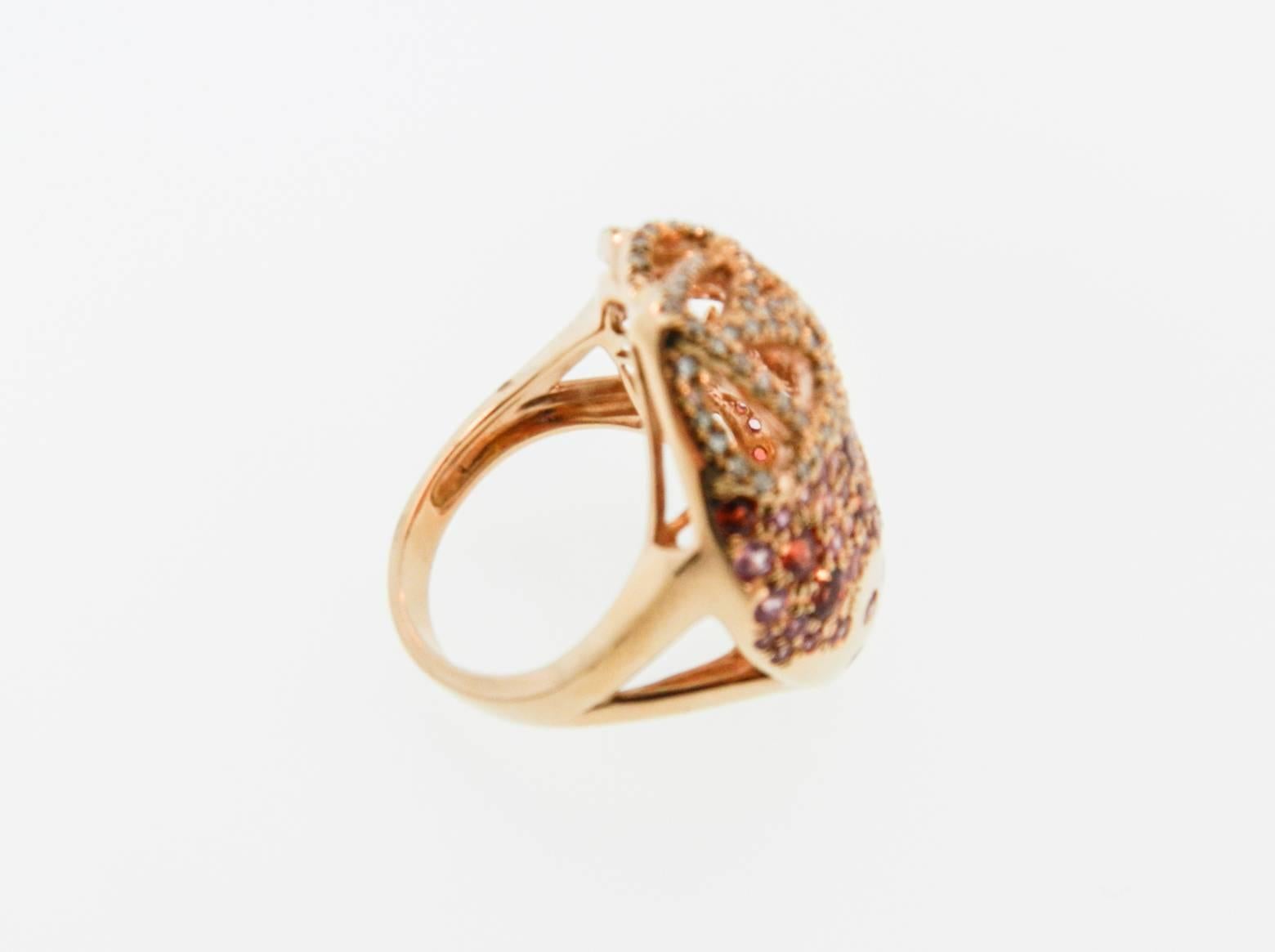 Women's Sapphire Diamond Gold Cocktail Ring For Sale