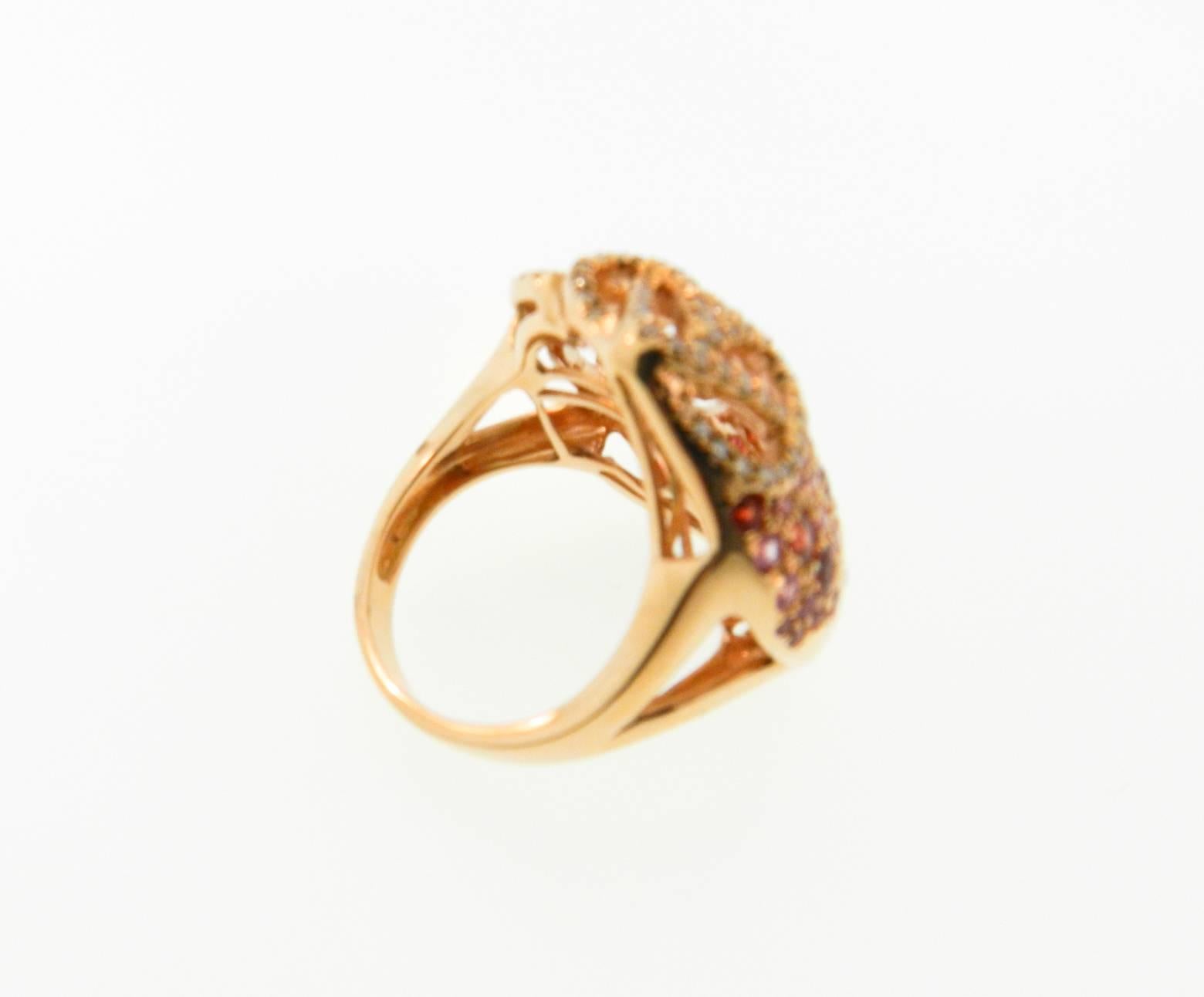 Sapphire Diamond Gold Cocktail Ring For Sale 2